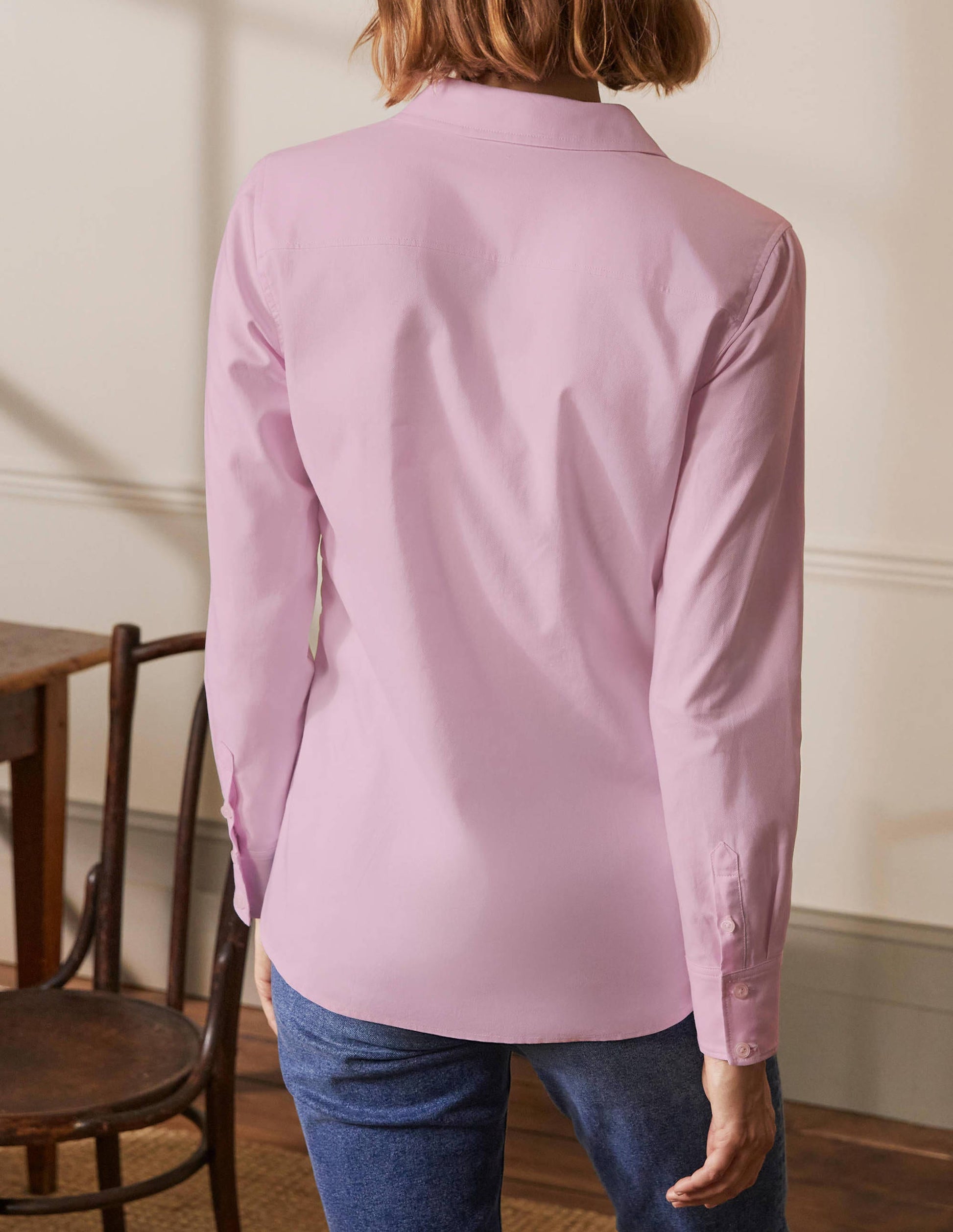 La chemise en coton-Oxford rose-2
