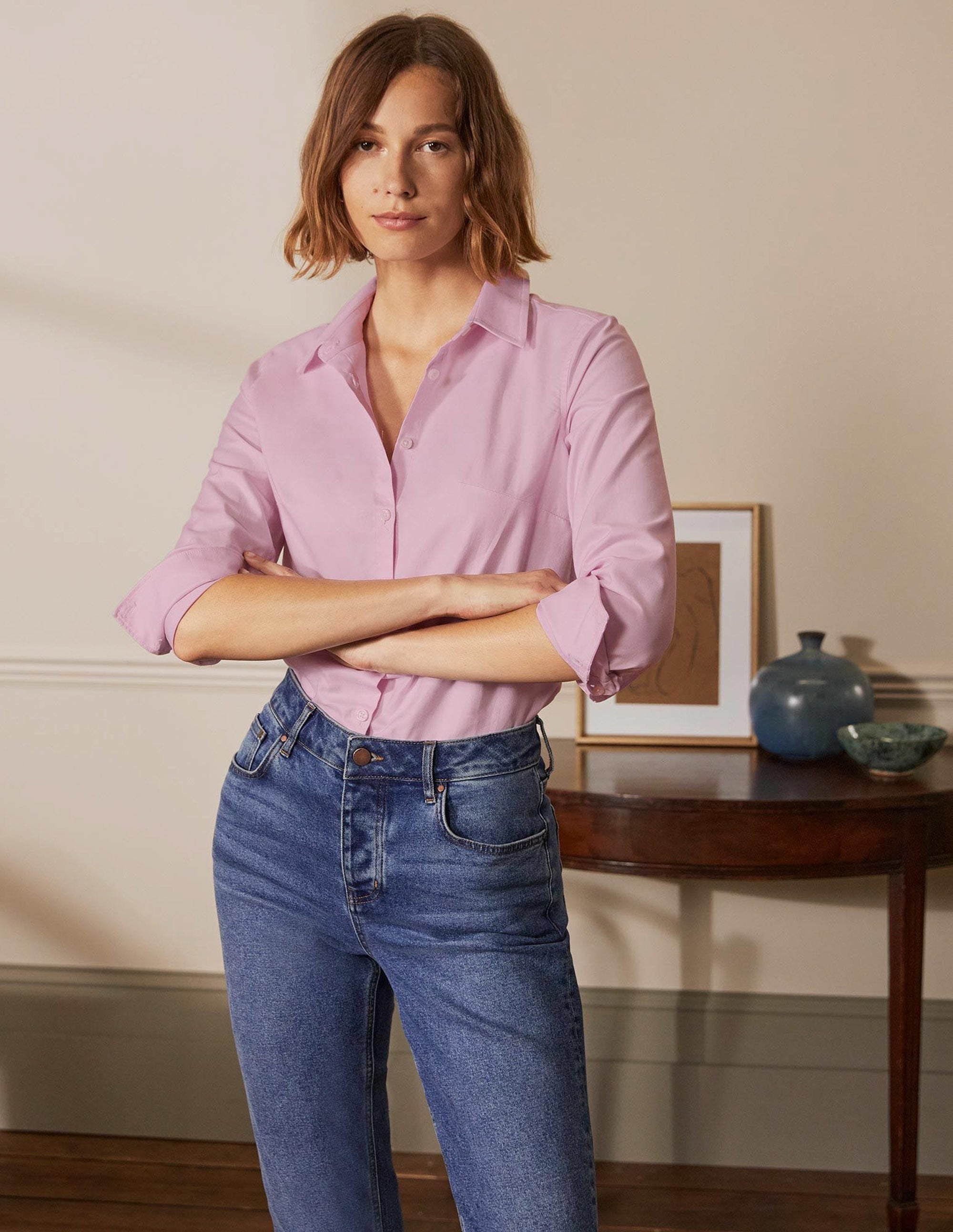 La chemise en coton-Oxford rose - Image 3