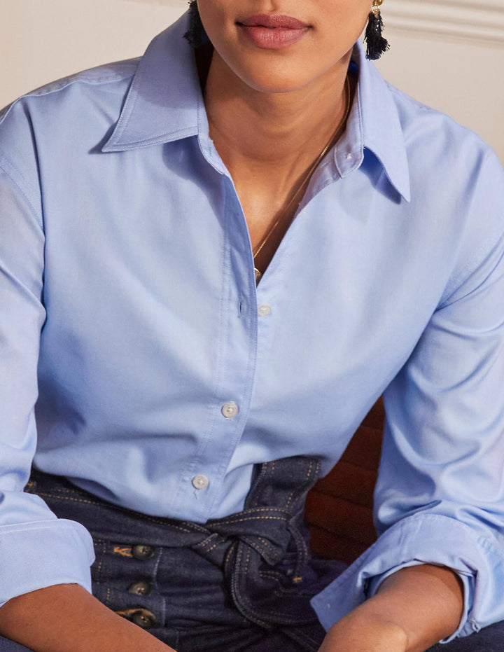 Agnes Oversize-Hemd-Blau, Oxford