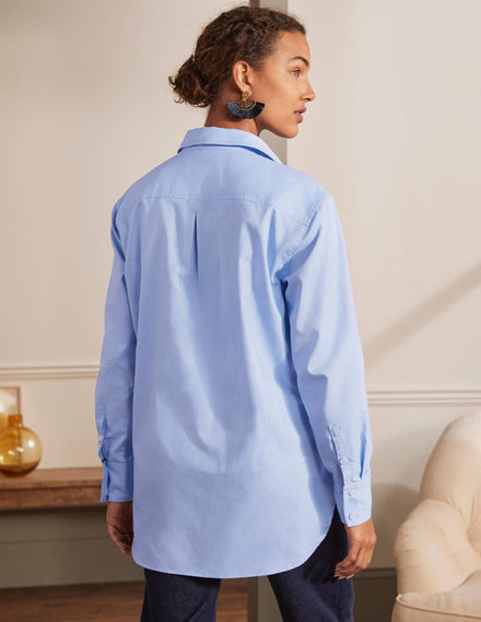 Agnes Oversize-Hemd-Blau, Oxford