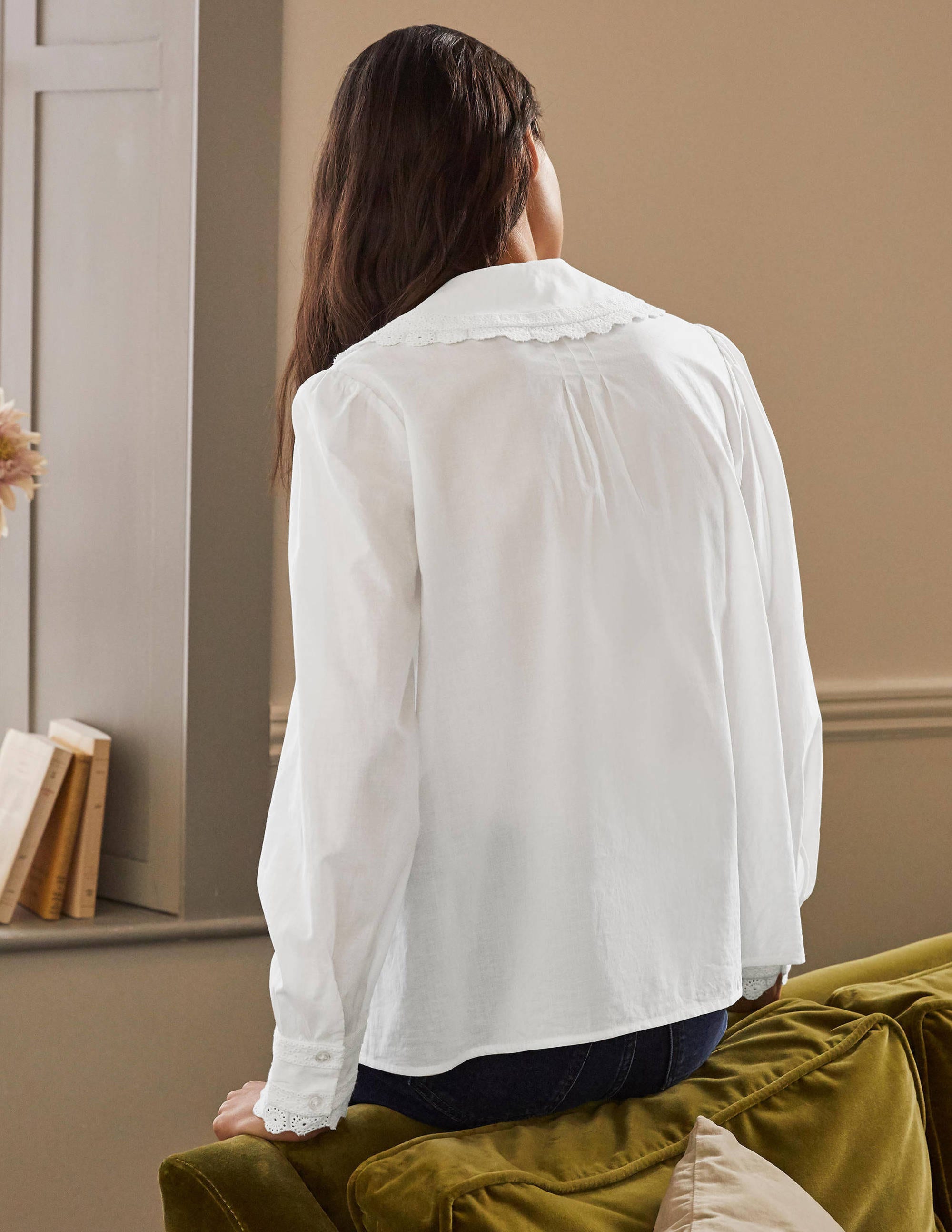 Clare Broderie Shirt-White - Image 3