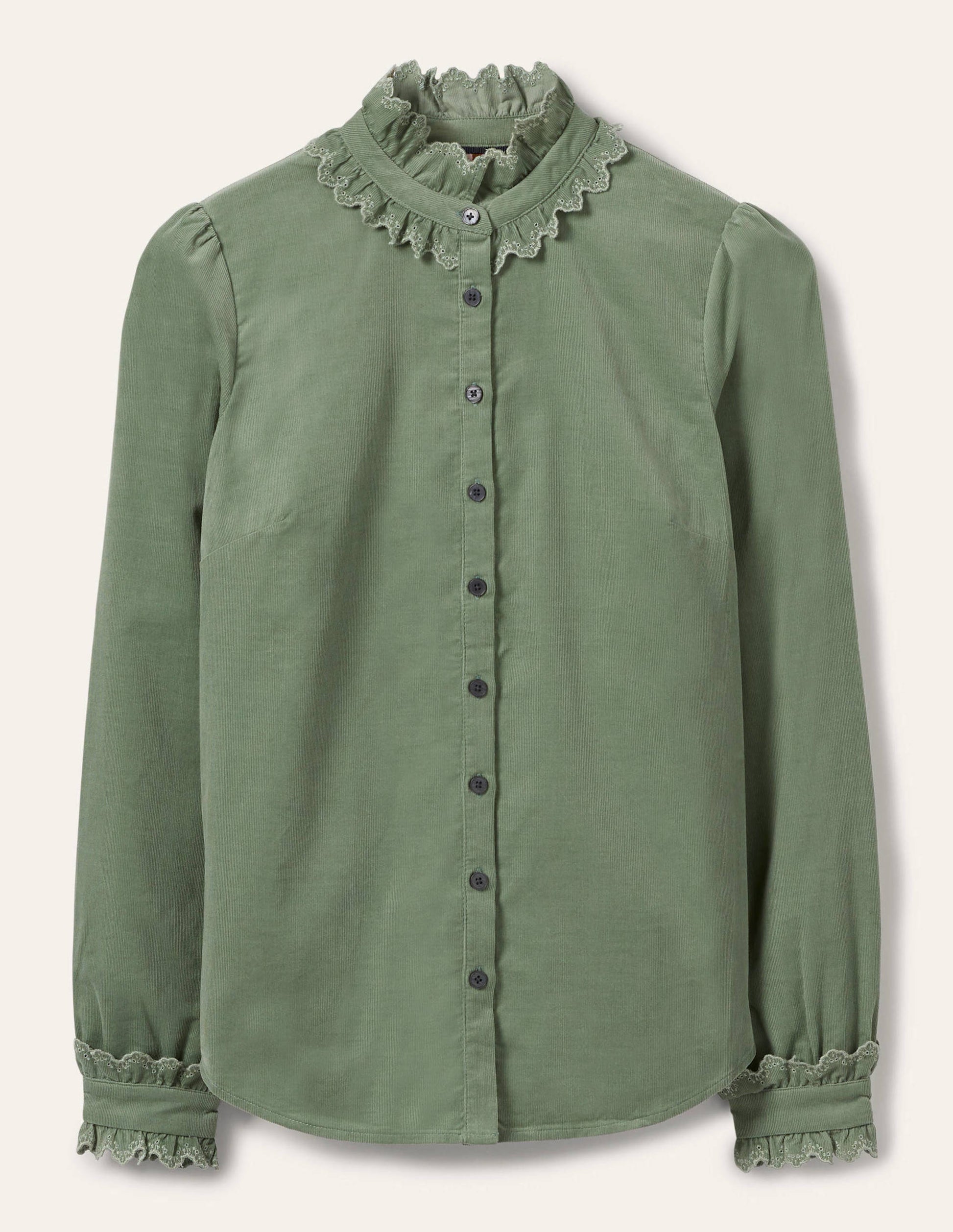 Chemise Eliza avec broderie anglaise-Olive clair-7