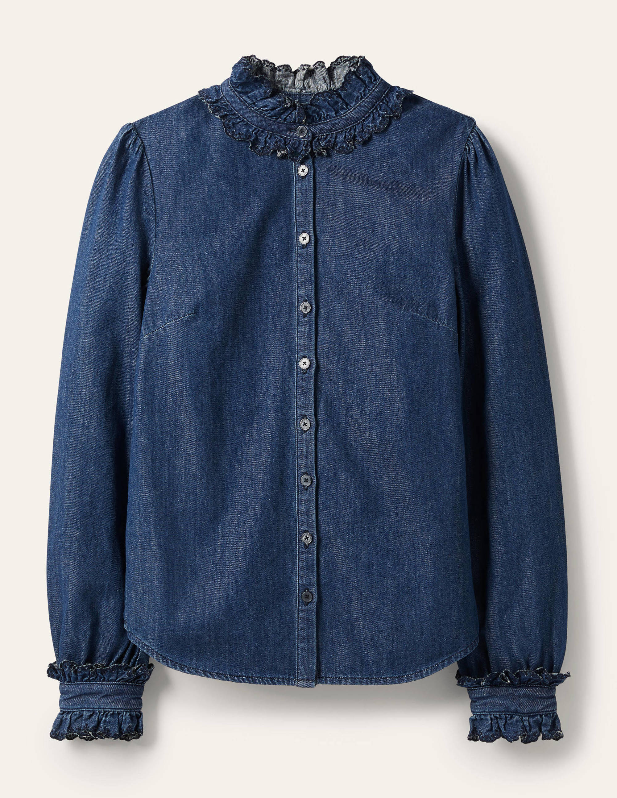 Chemise Eliza avec broderie anglaise-Denim vintage moyen - Image 6