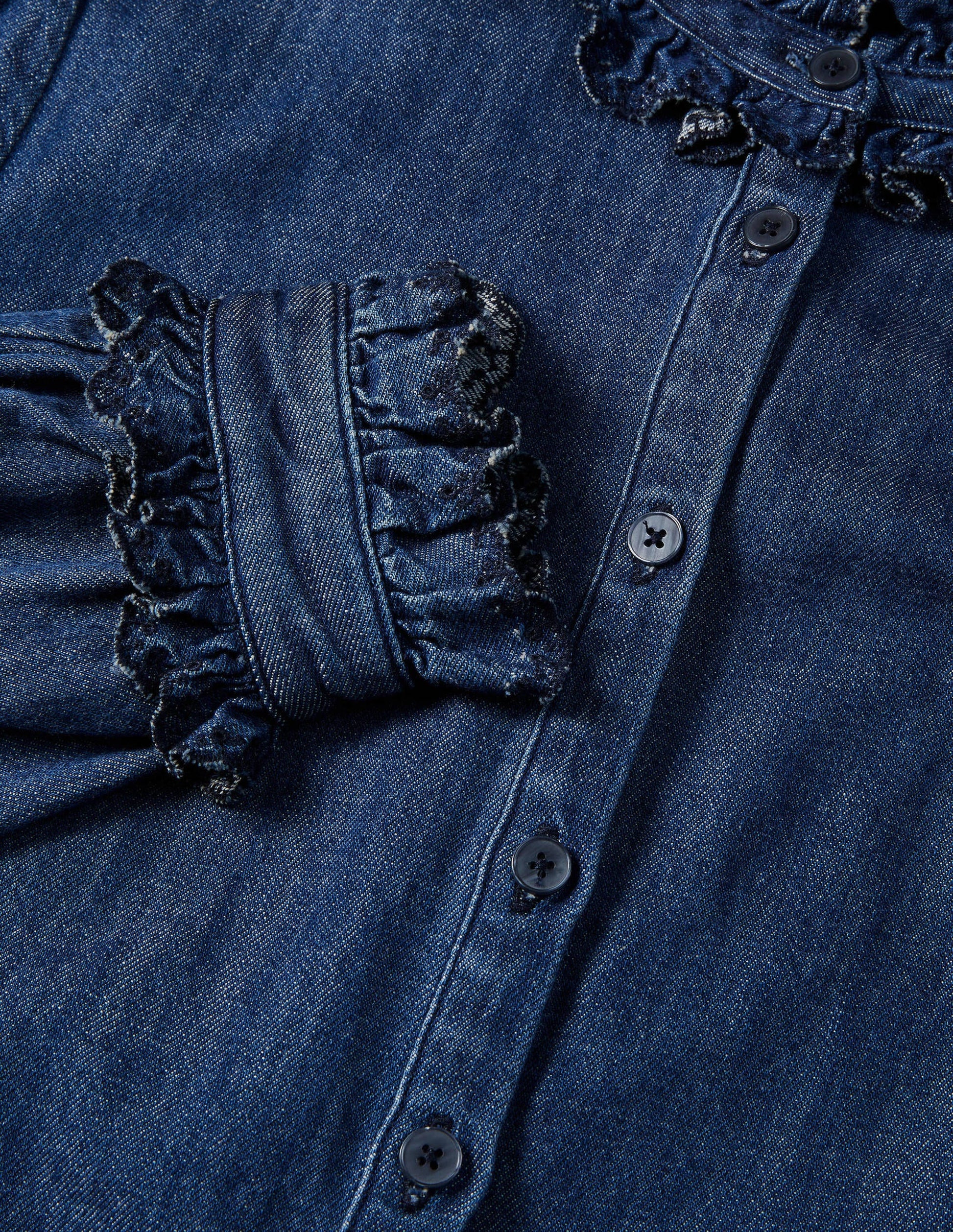 Chemise Eliza avec broderie anglaise-Denim vintage moyen-7
