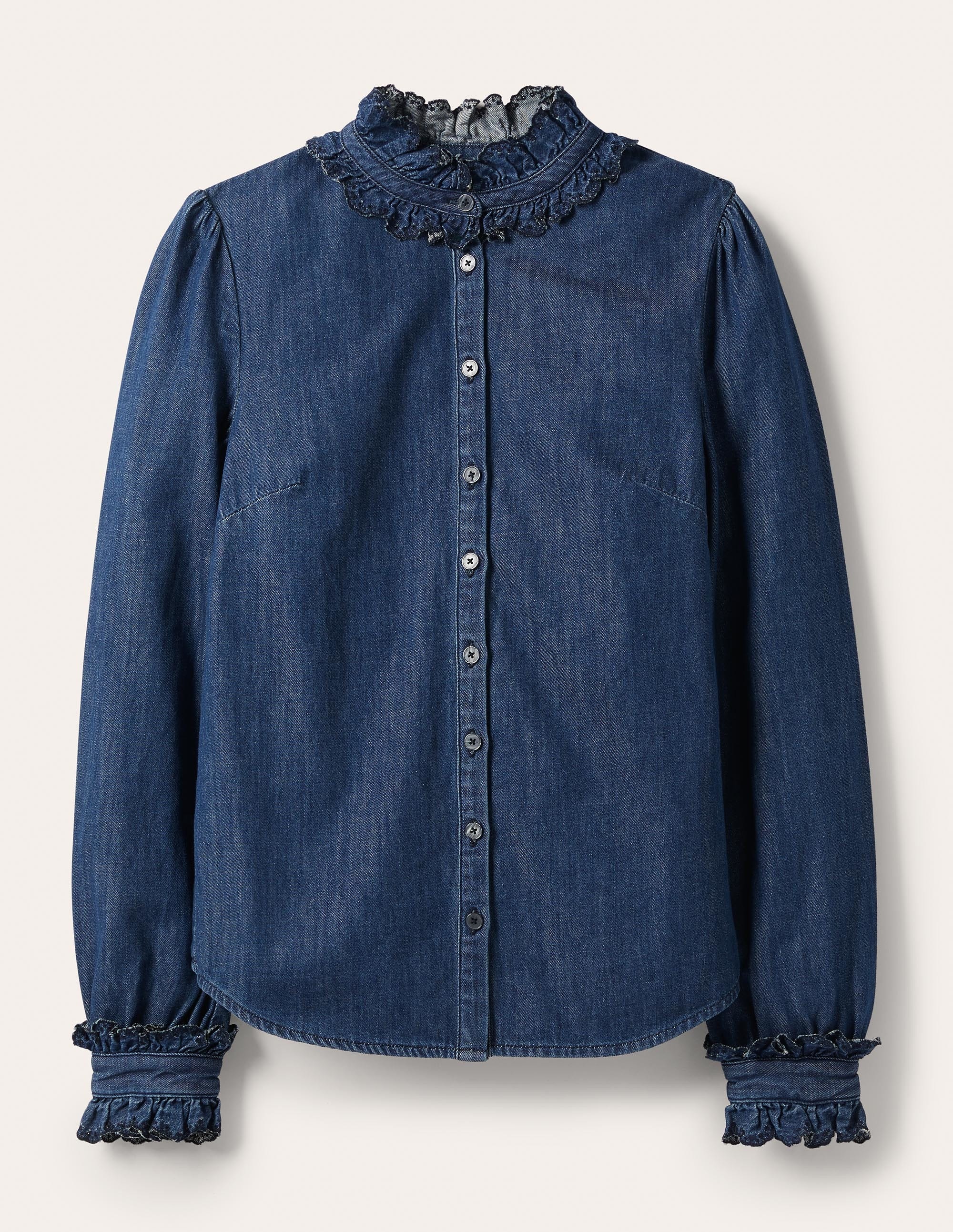 Chemise Eliza avec broderie anglaise-Denim vintage moyen - Image 8