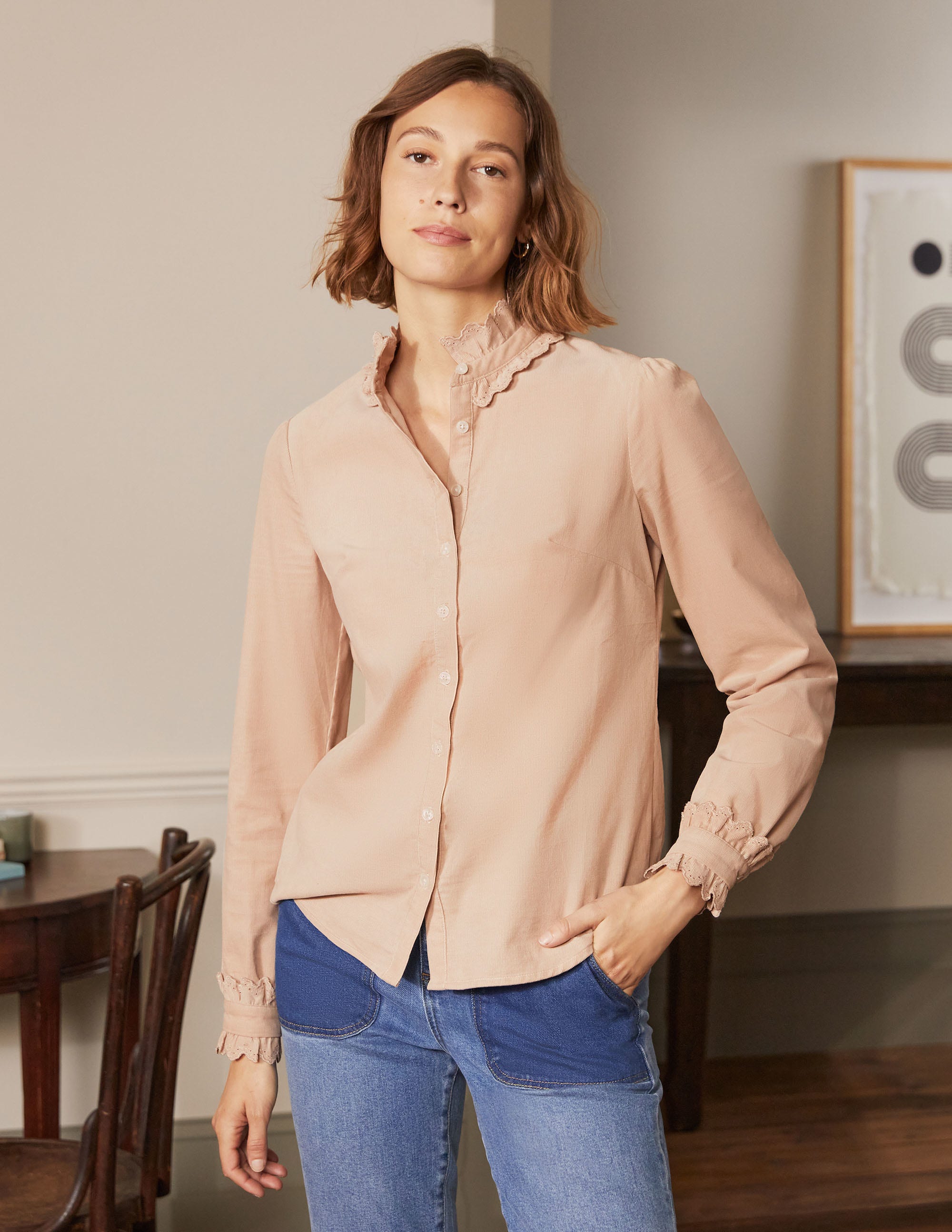 Chemise Eliza avec broderie anglaise-Pop-corn - Image 5