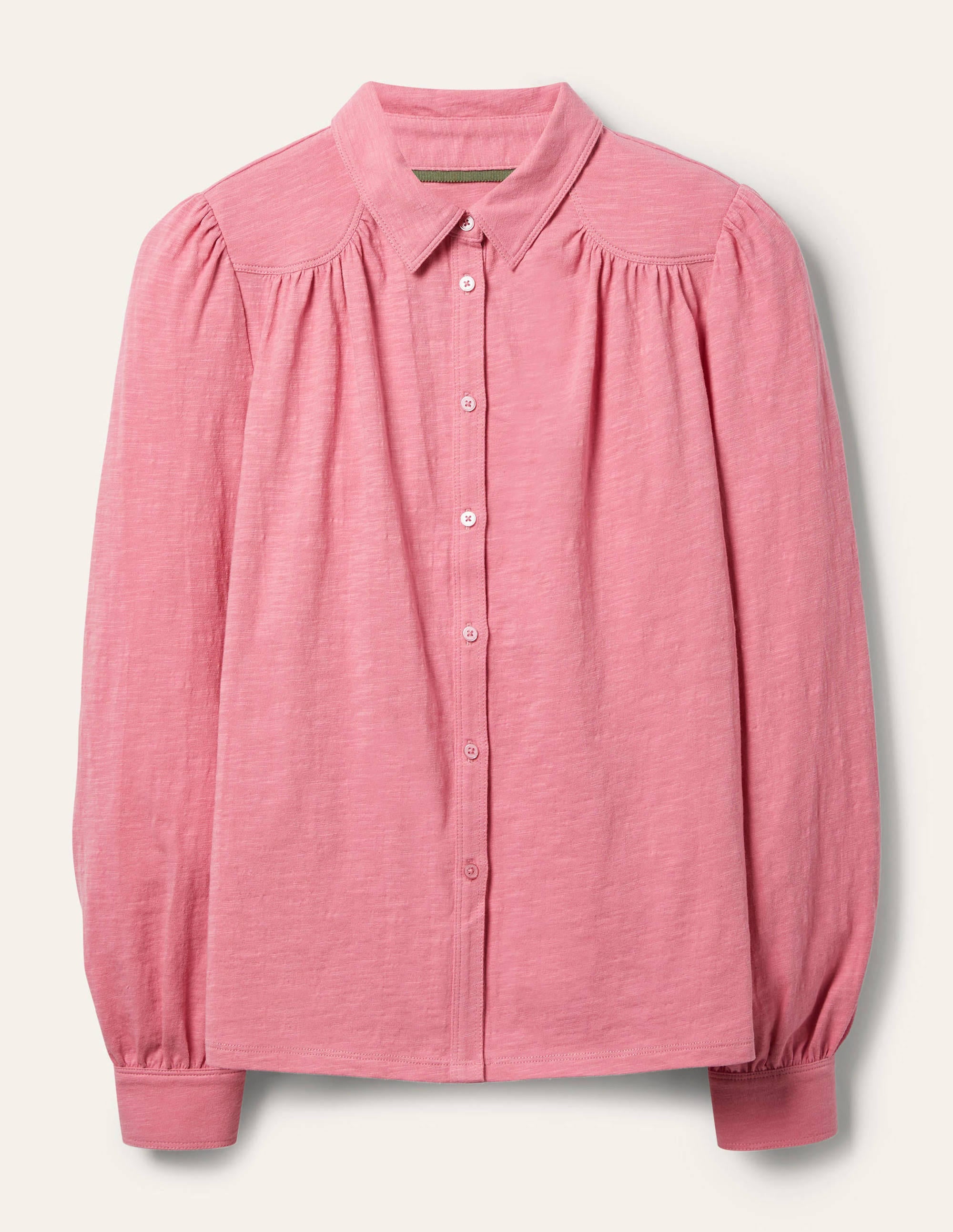 Chemise froncée en jersey-Rose nuage crépuscule - Image 5