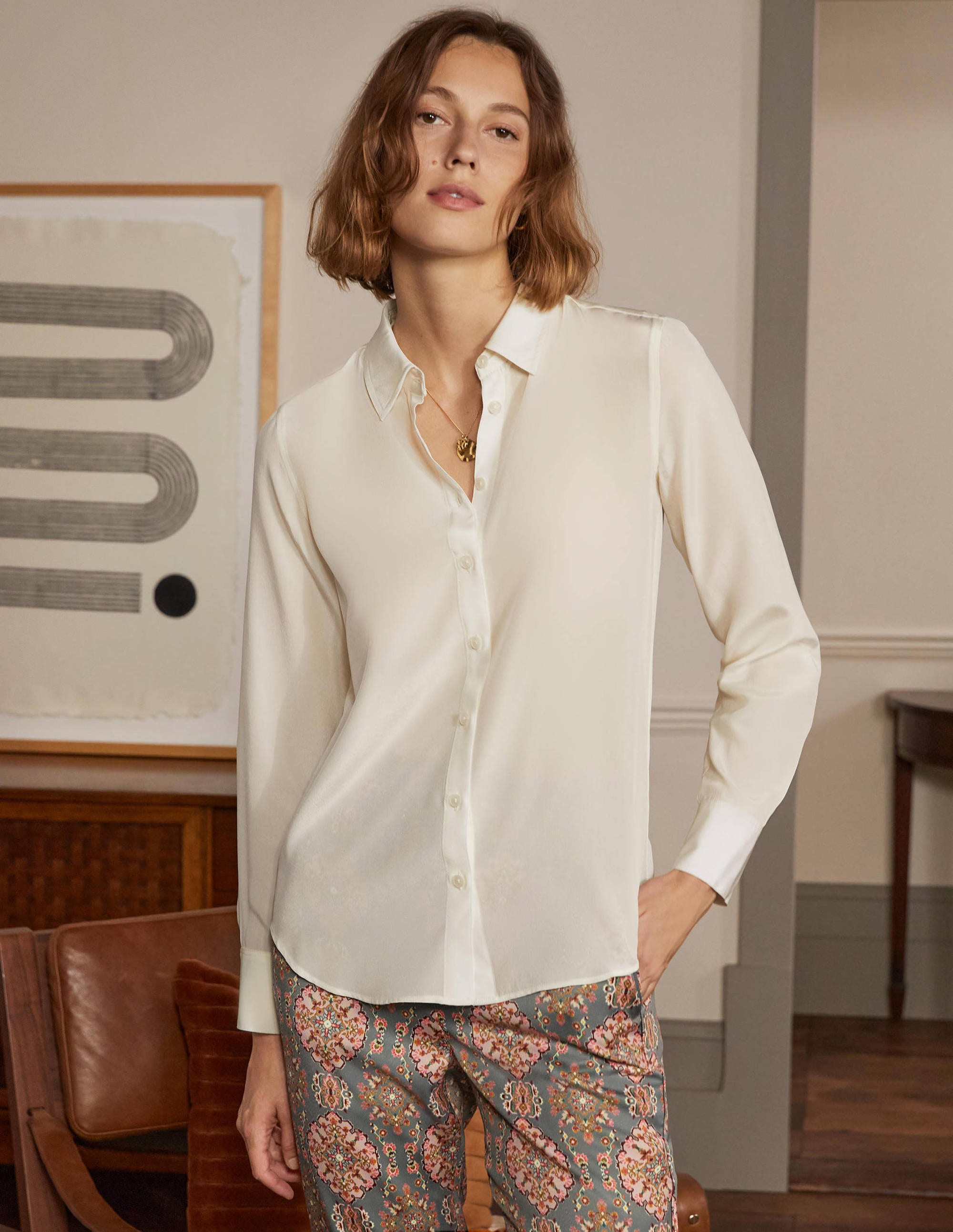 Chemise en soie-Ivoire - Image 4