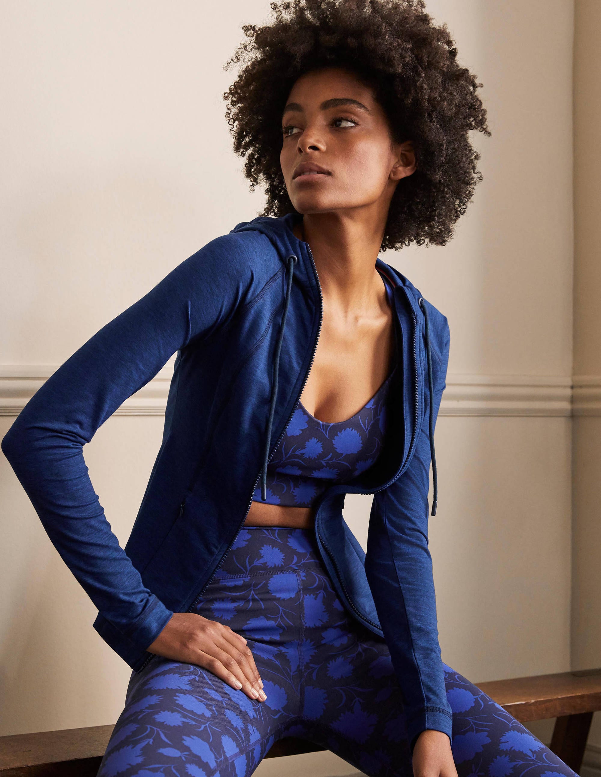 Veste à capuche zippée Annie-Bleu persan - Image 4