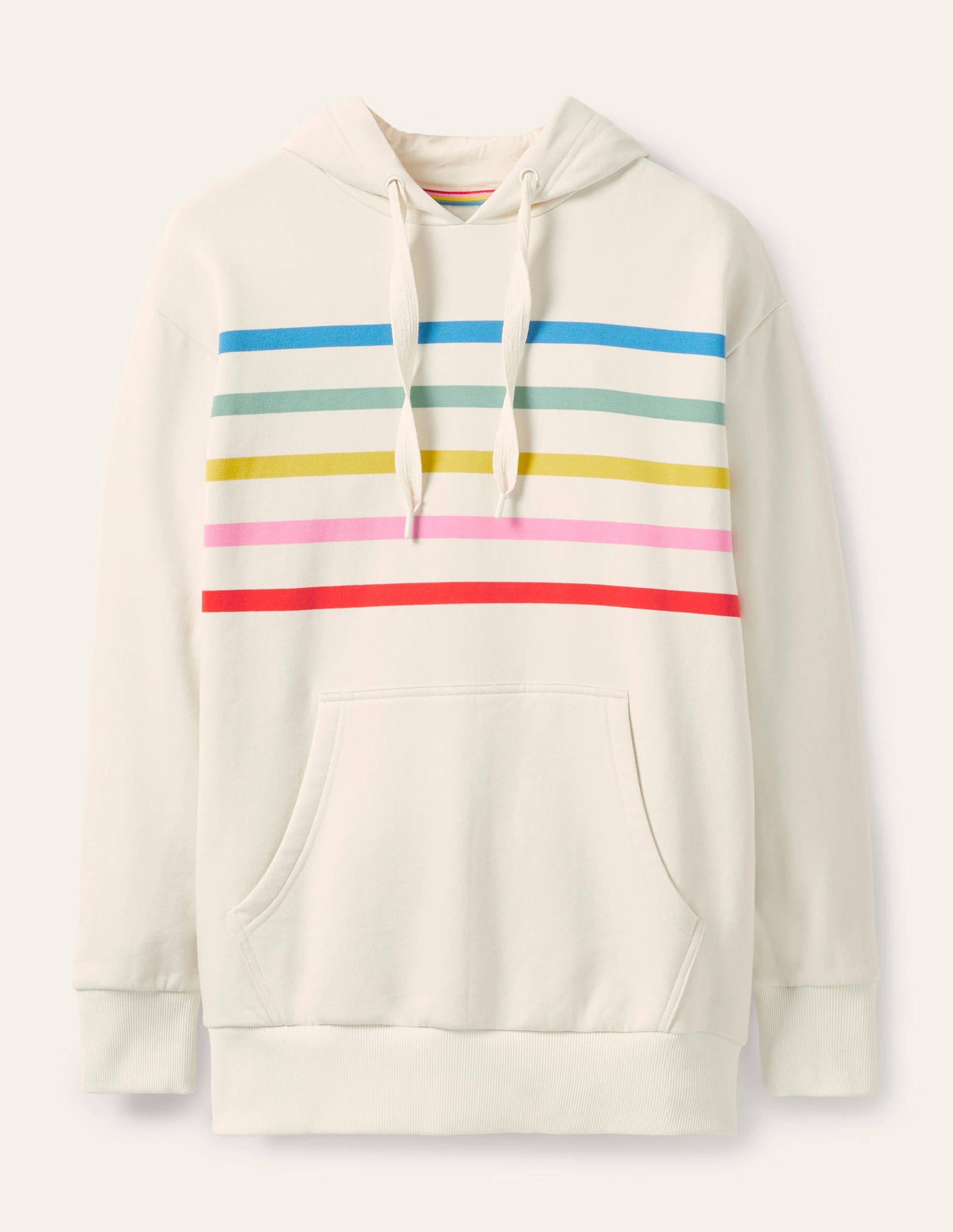 Sweat à capuche oversize-Rayé ivoire/arc-en-ciel-5