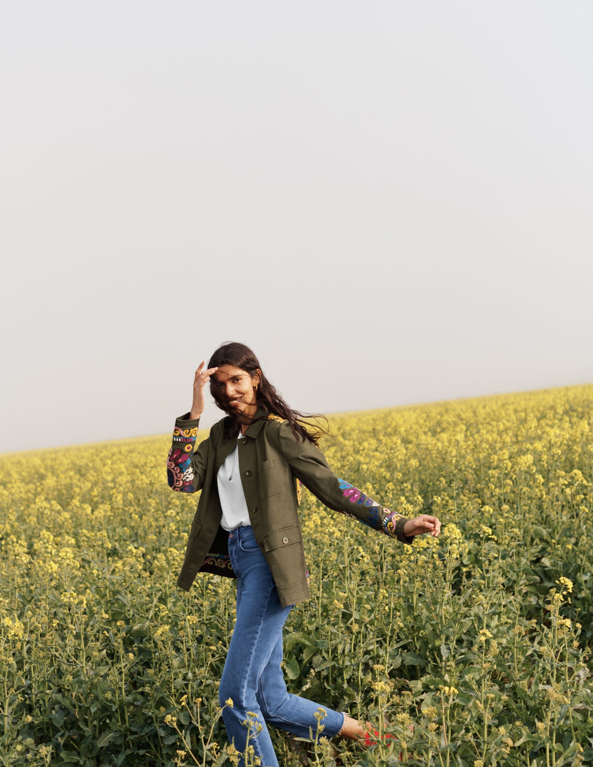Veste utilitaire brodée-Kaki-10