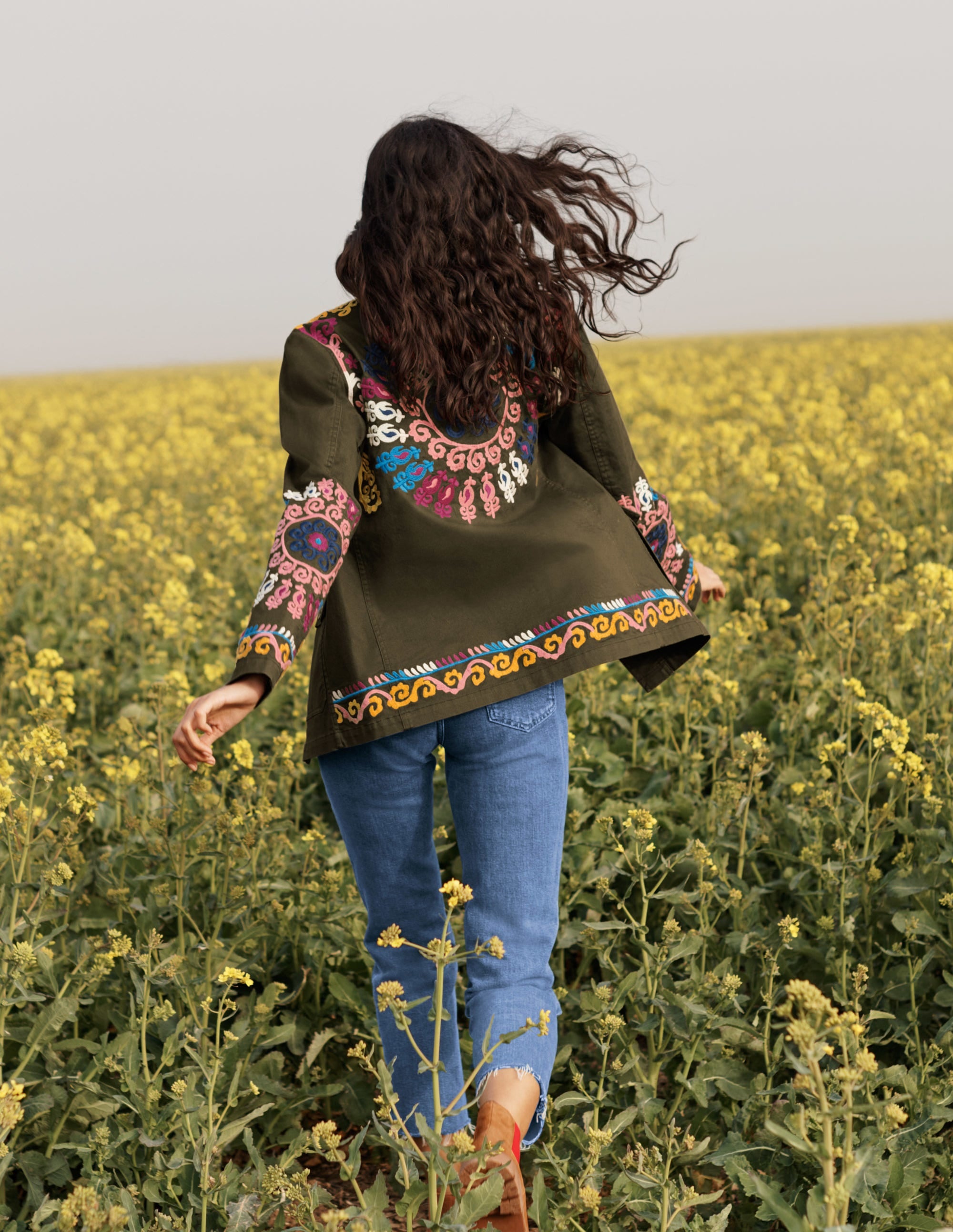 Veste utilitaire brodée-Kaki - Image 5