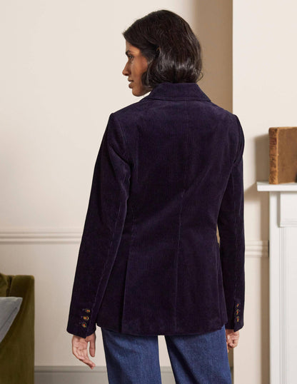 Blazer Victoria en velours côtelé-Bleu marine-2