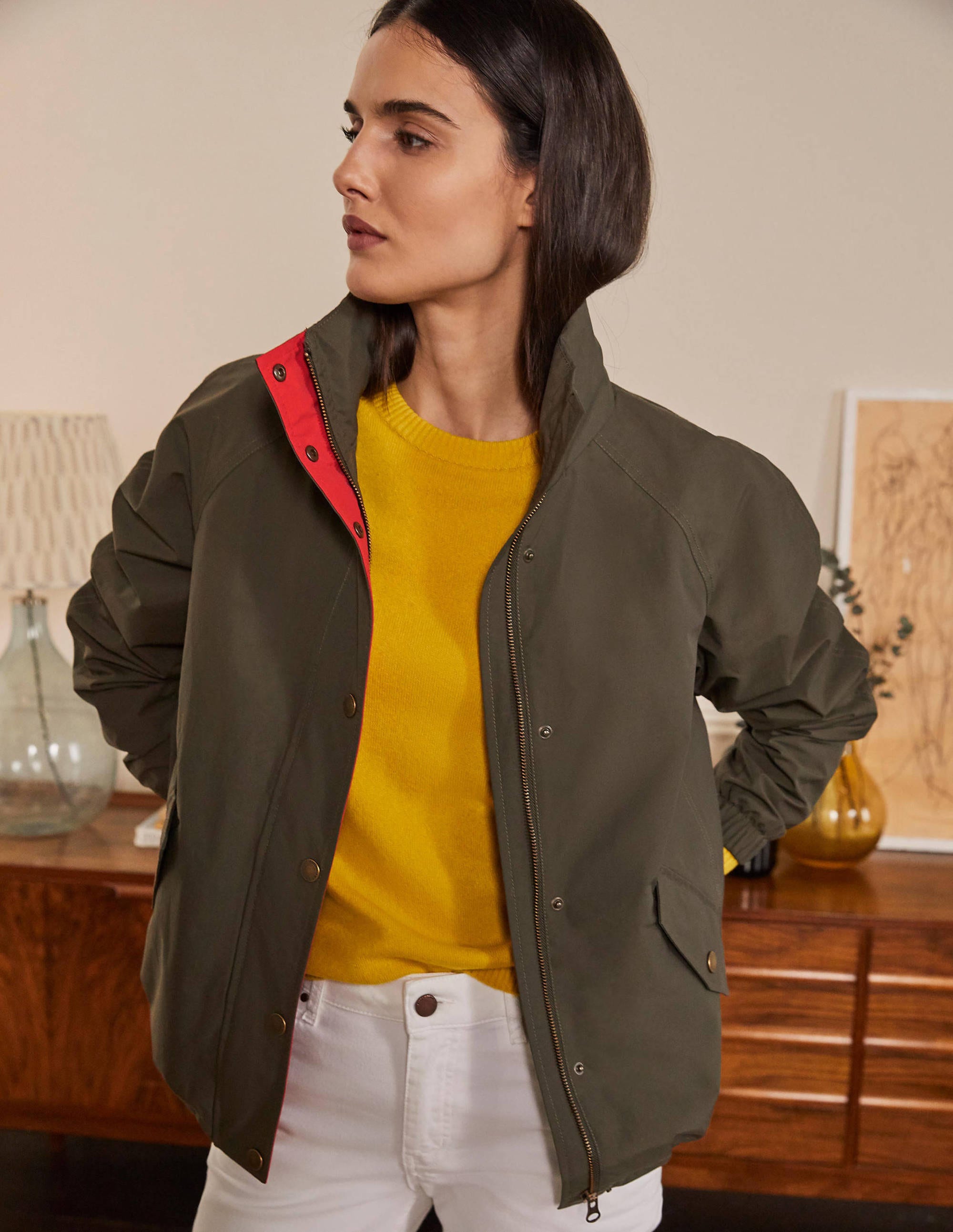 Veste à capuche imperméable-Kaki - Image 3