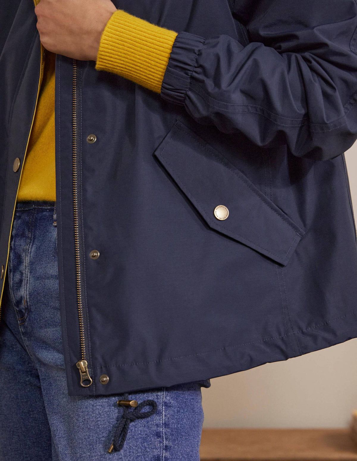 Wasserdichte Kapuzenjacke-Marineblau-1