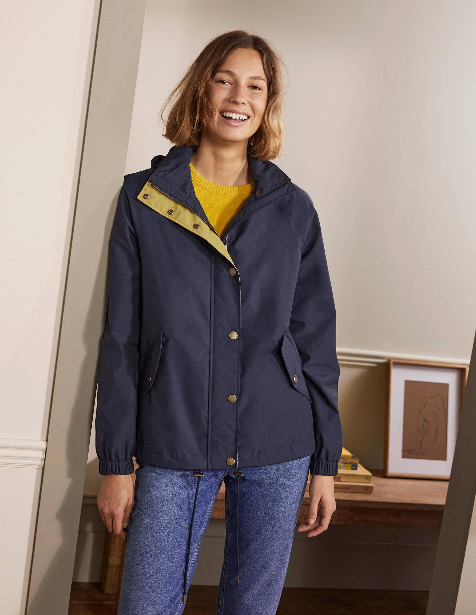 Wasserdichte Kapuzenjacke-Marineblau - Image 3
