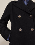 Textured Wool Car Coat-Black