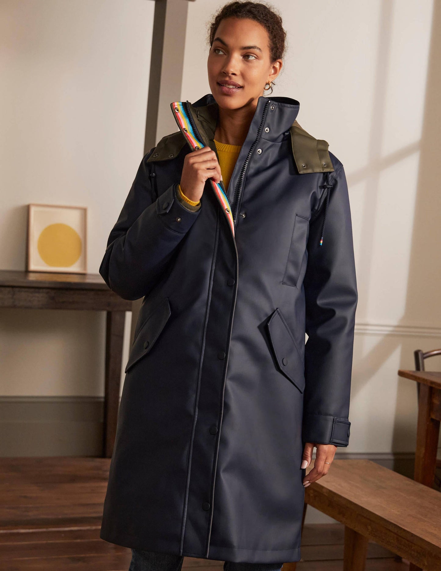 Imperméable Bamburgh-Bleu marine/kaki