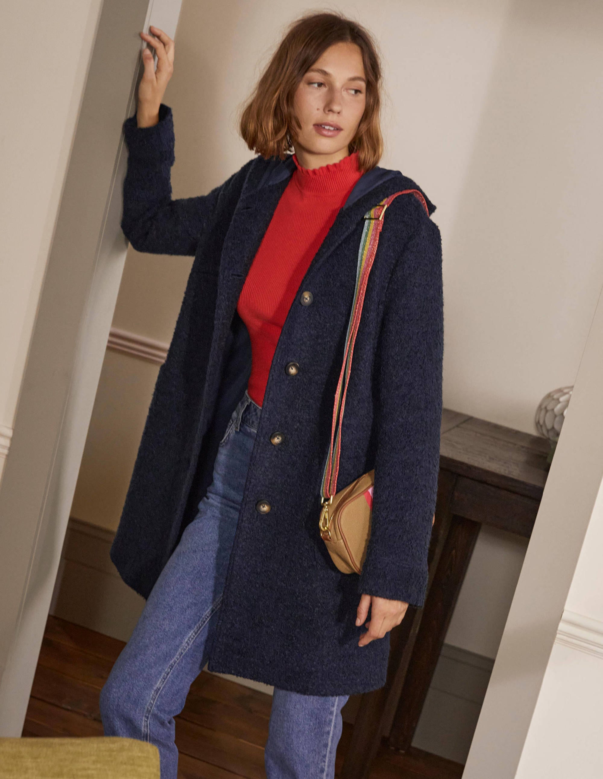 Manteau Cambridge texturé-Bleu marine - Image 4
