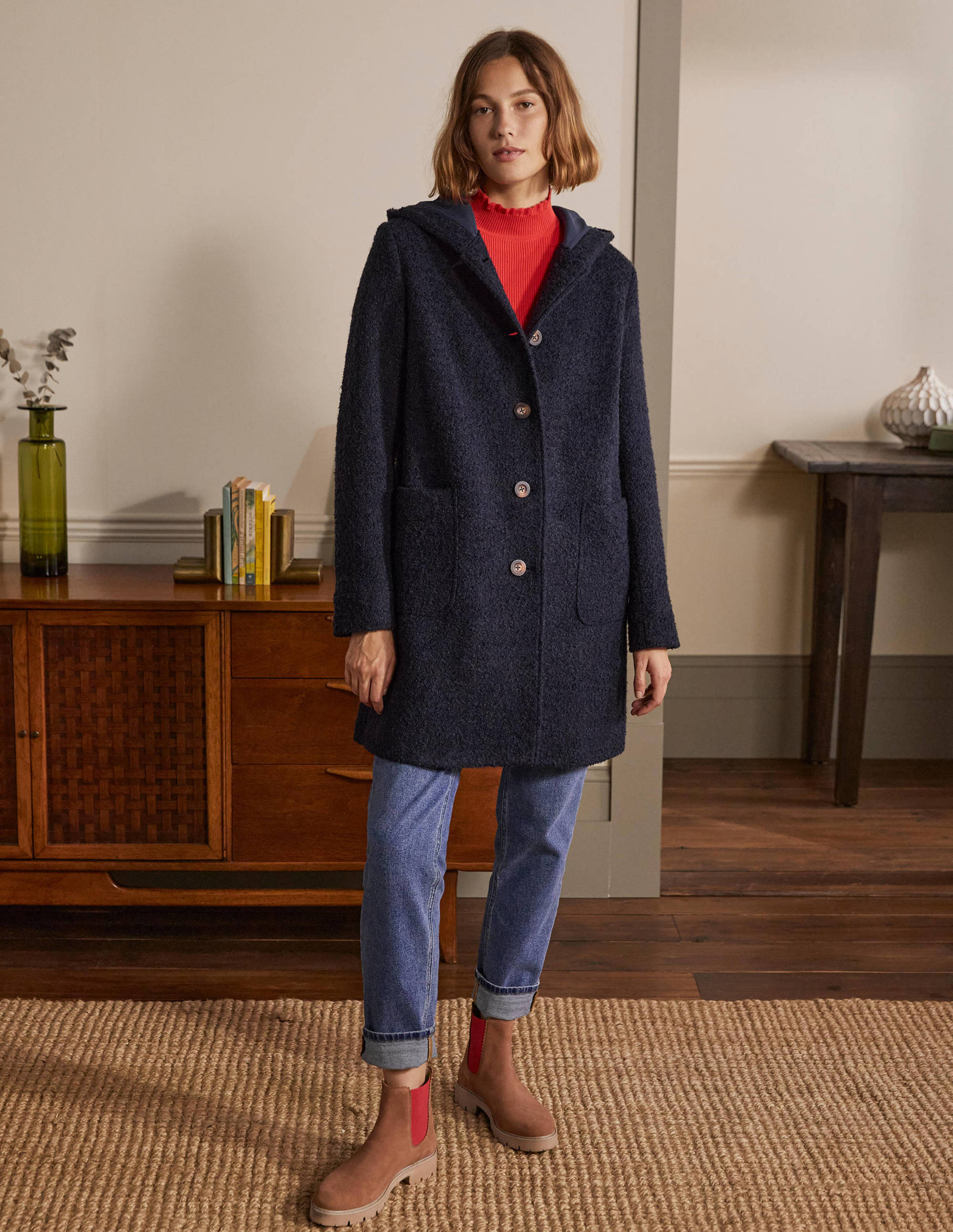 Manteau Cambridge texturé-Bleu marine - Image 3