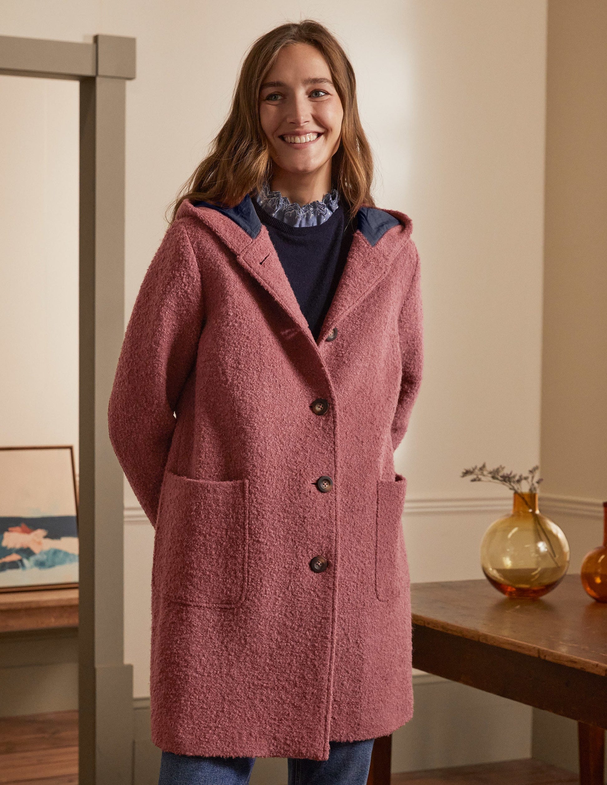 Manteau Cambridge texturé-Rose poudré-3