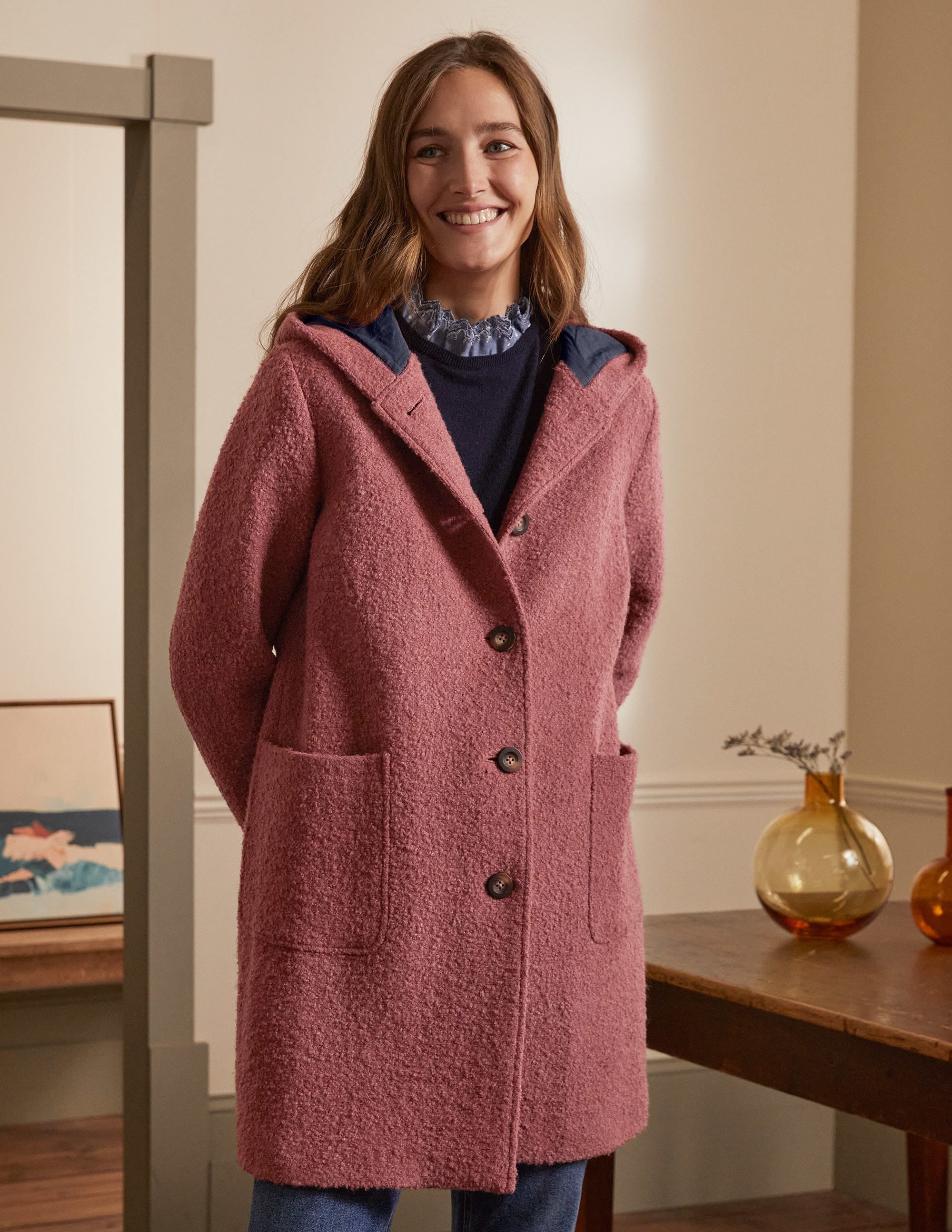 Manteau Cambridge texturé-Rose poudré - Image 3
