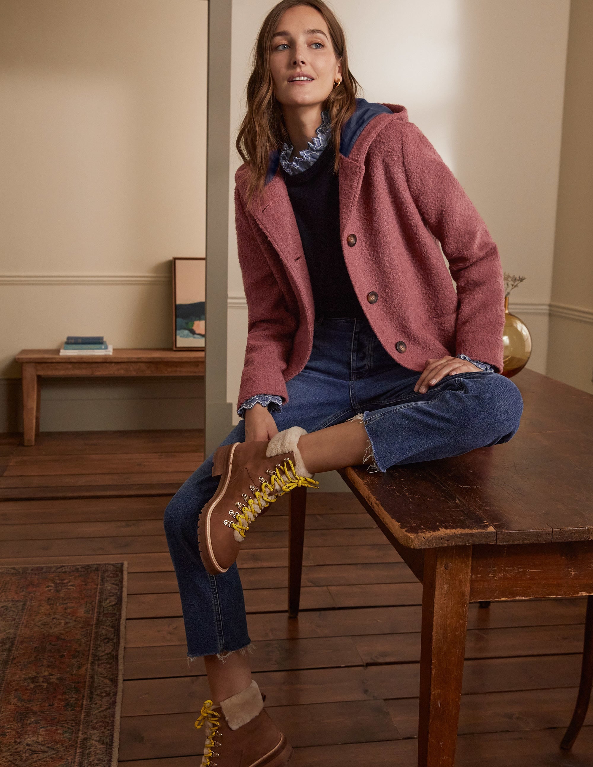 Manteau Cambridge texturé-Rose poudré - Image 4