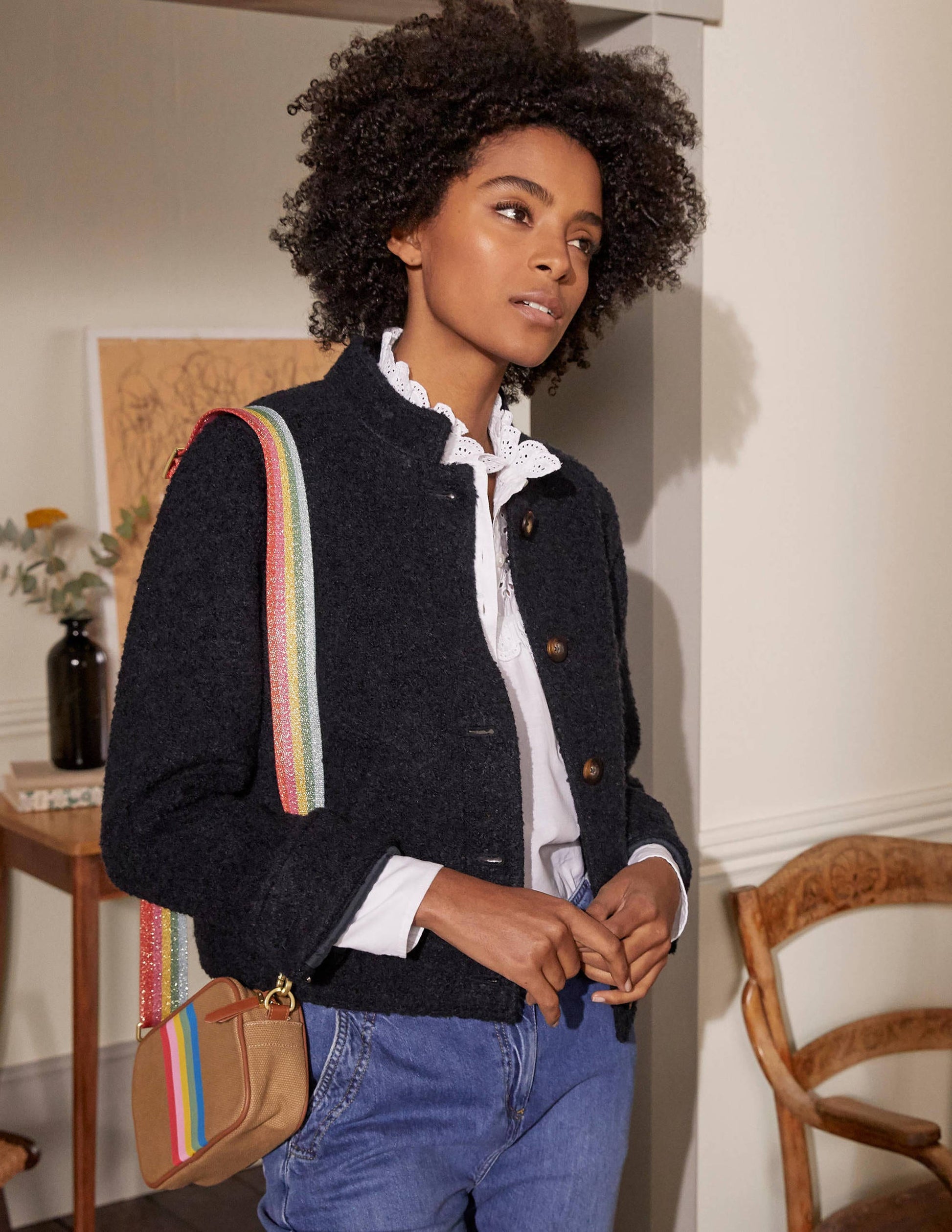 Textured Wool Jacket-Navy-5