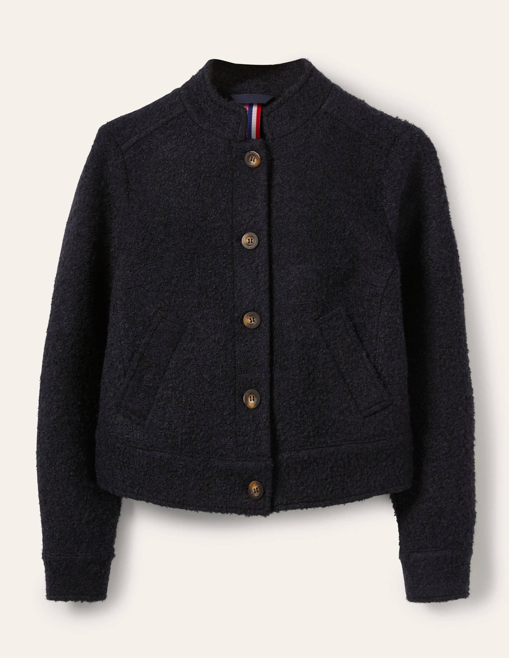Textured Wool Jacket-Navy-6