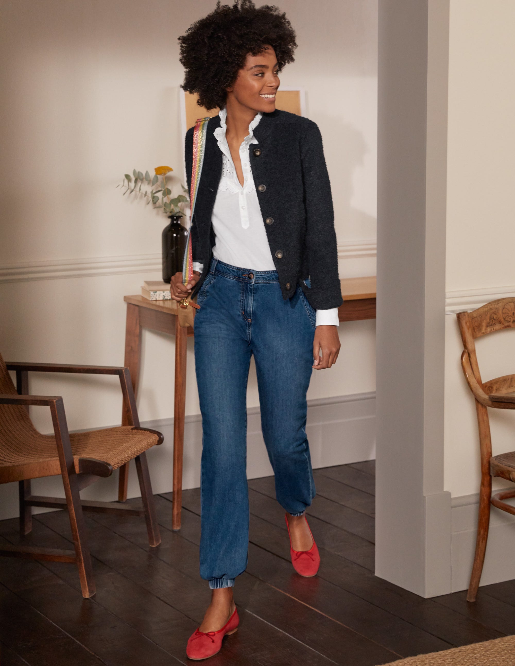 Textured Wool Jacket-Navy - Image 4