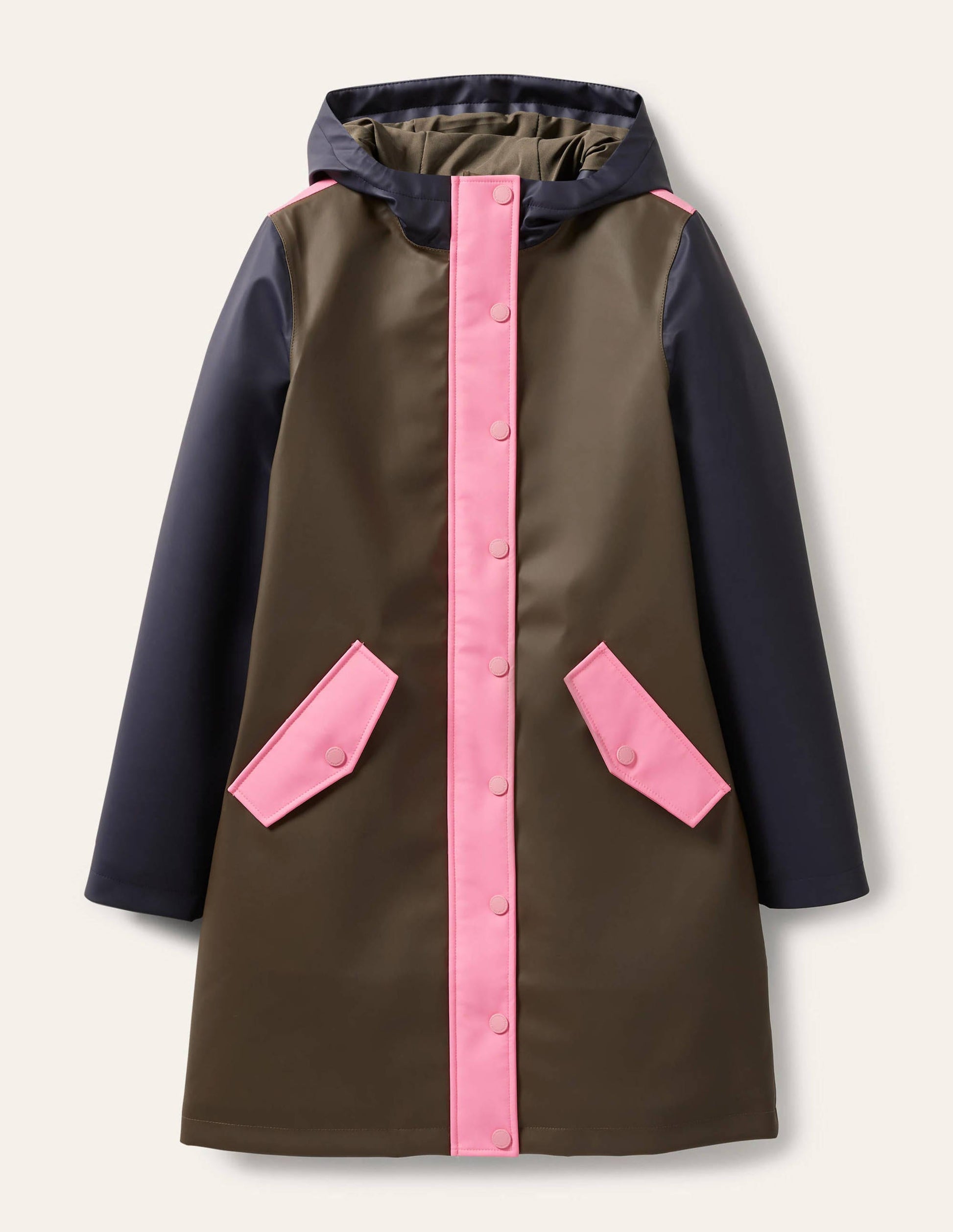 Morris Wasserdichter Regenmantel-Khaki/Navy, Blockfarben-5