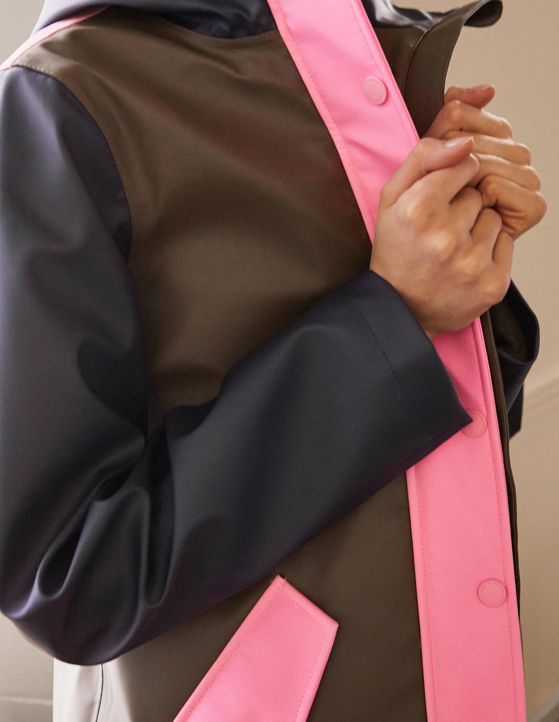 Morris Wasserdichter Regenmantel-Khaki/Navy, Blockfarben-1