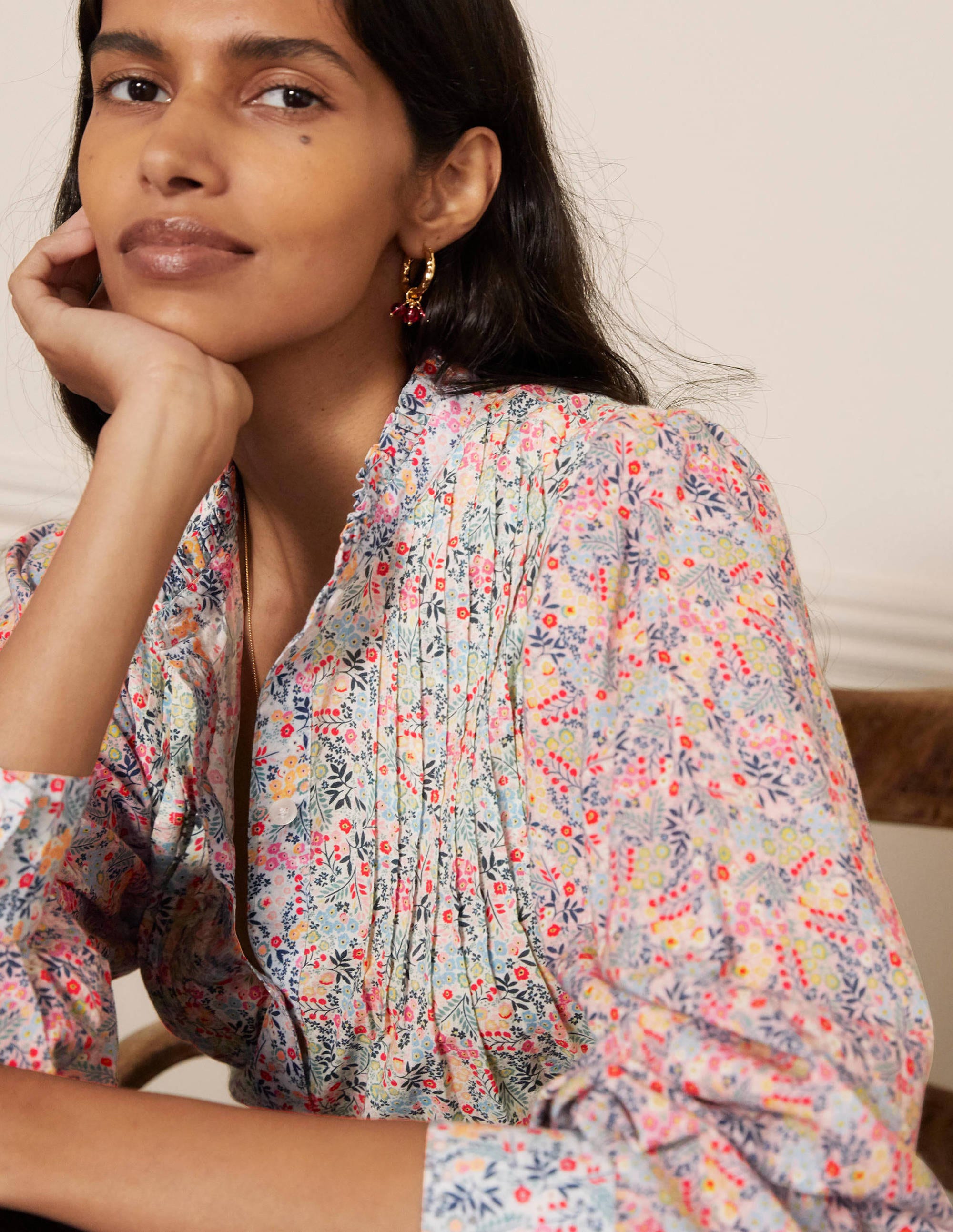 Blouse Miranda-Ivoire, forêt enchantée - Image 1