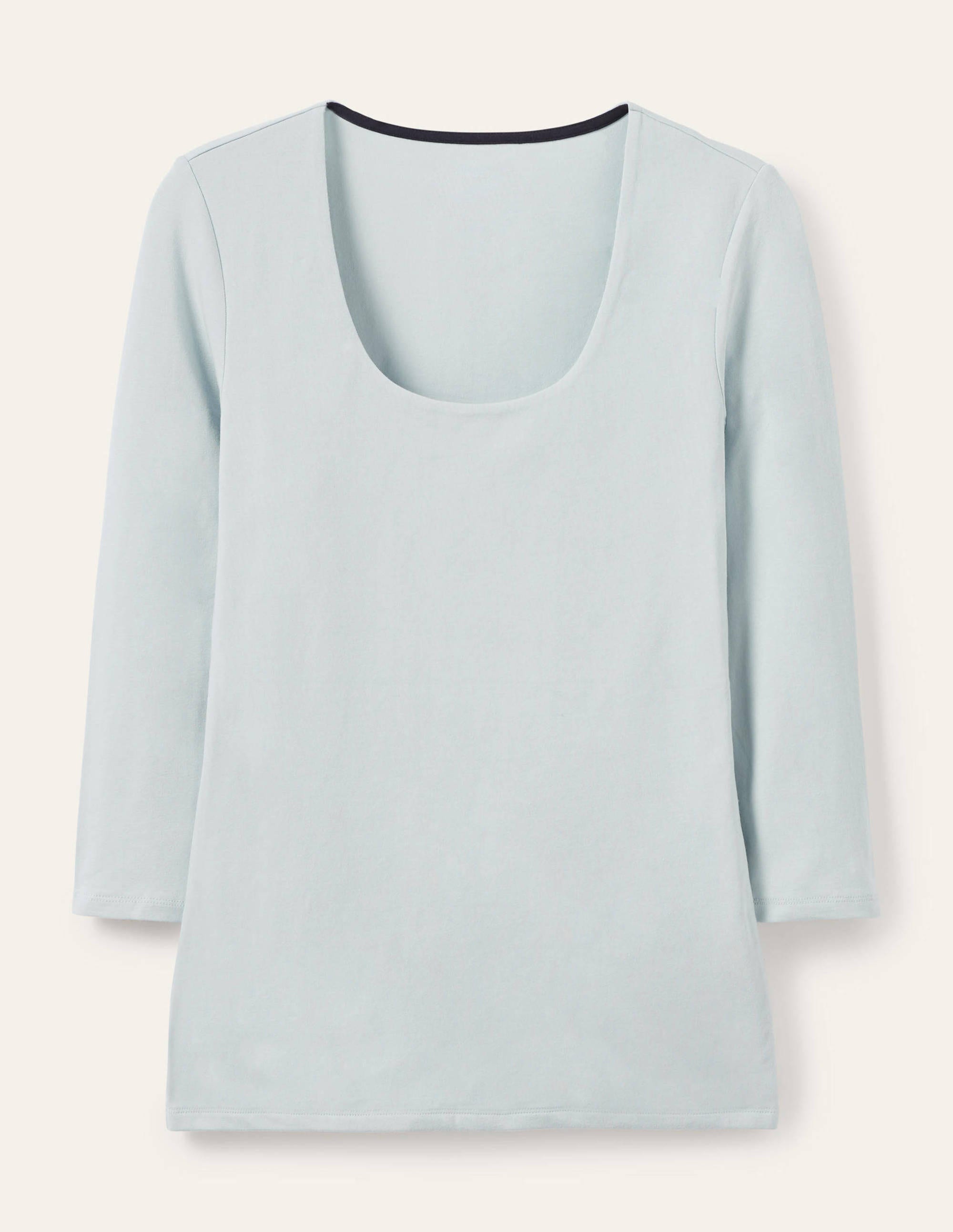 T-Shirt mit doppellagiger Vorderseite-Surfblau - Image 5