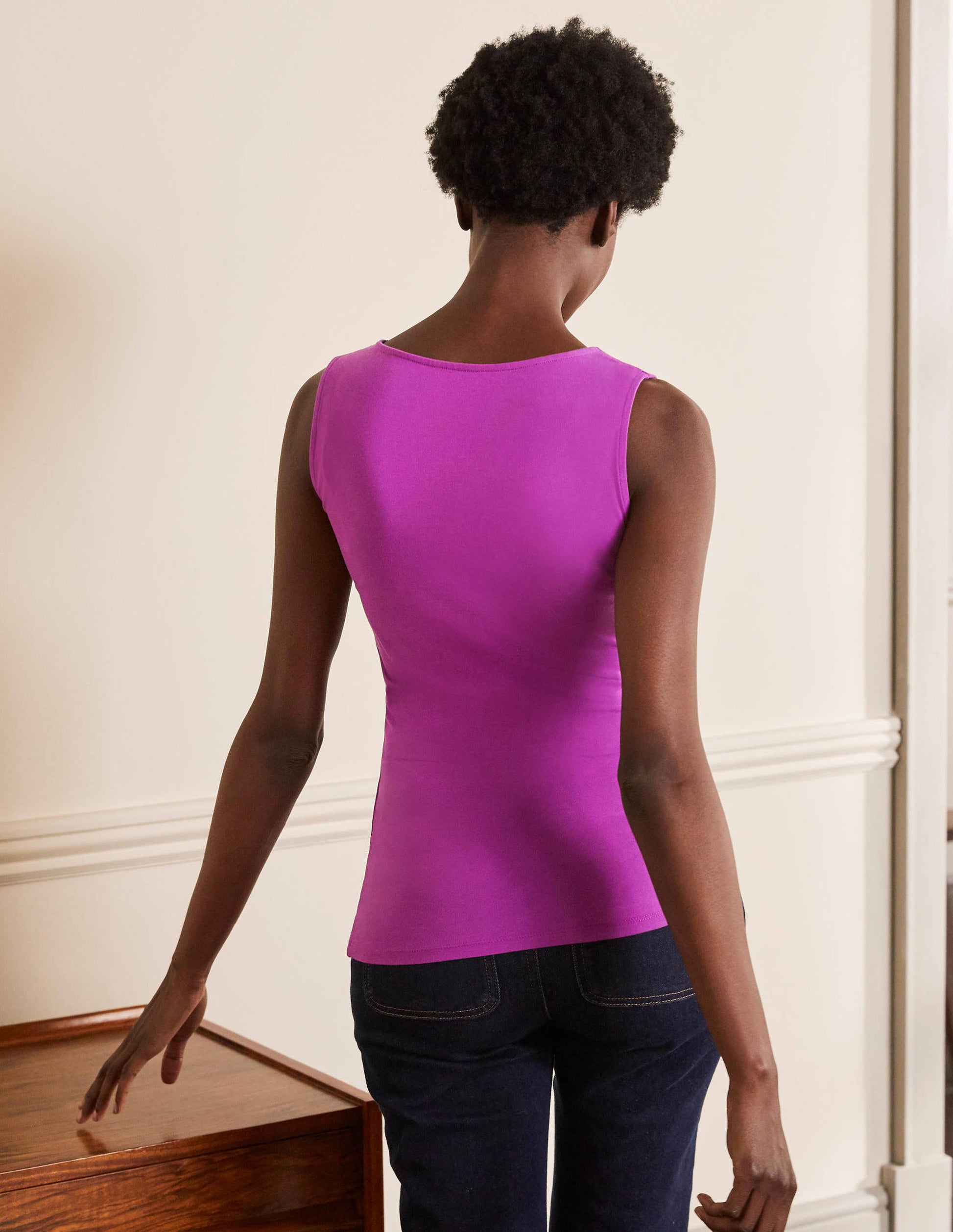 Doppellagiges Trägershirt-Königsviolett-2