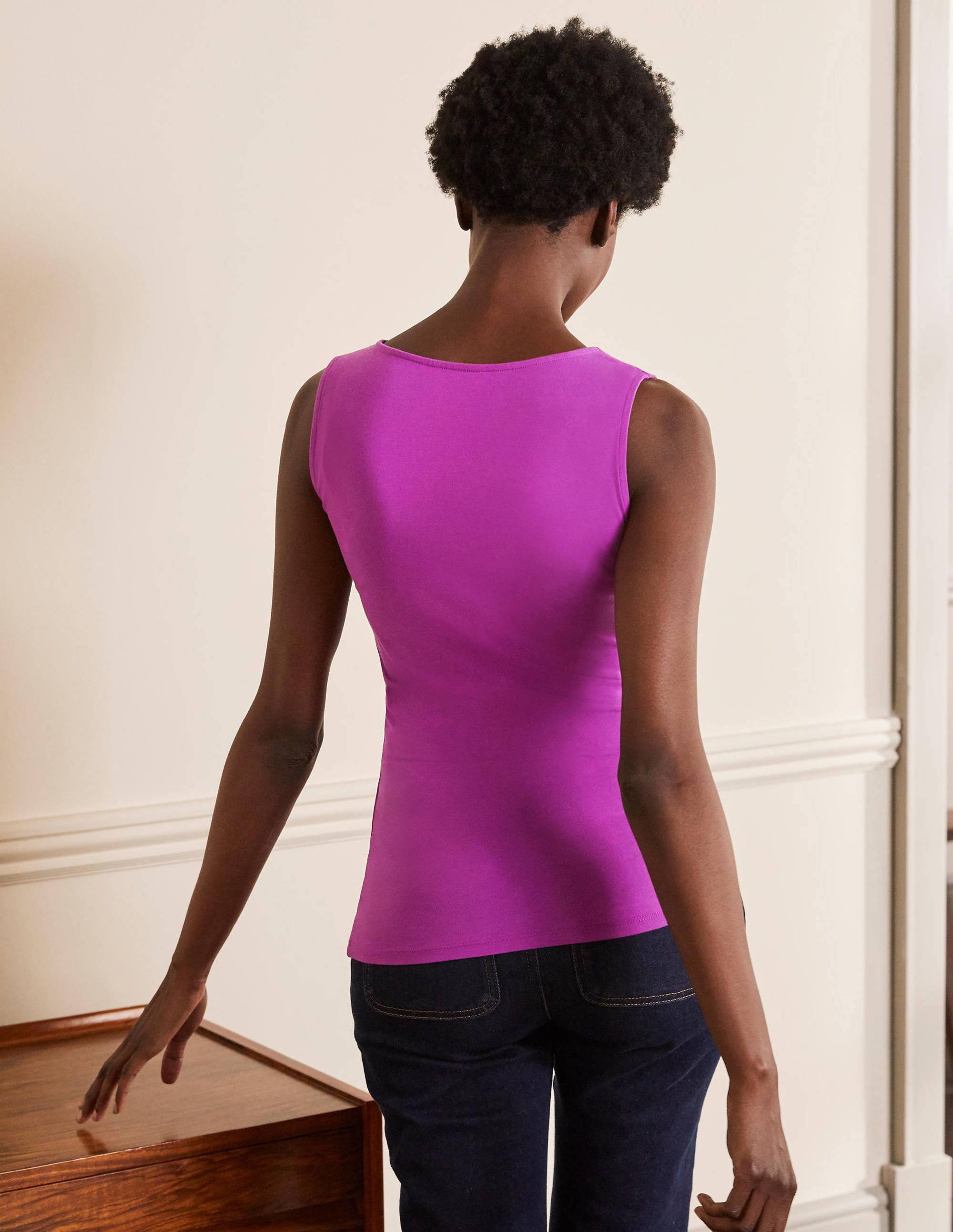 Doppellagiges Trägershirt-Königsviolett - Image 2