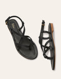 Deborah Strappy Sandals-Black