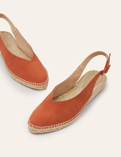 Espadrille-Riemchensandalen-Kupferrot