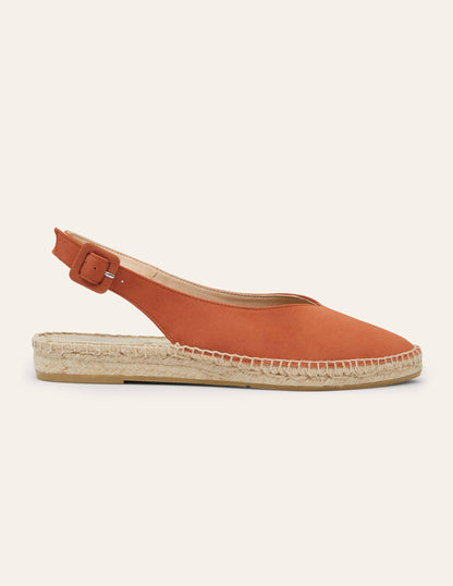 Espadrille-Riemchensandalen-Kupferrot