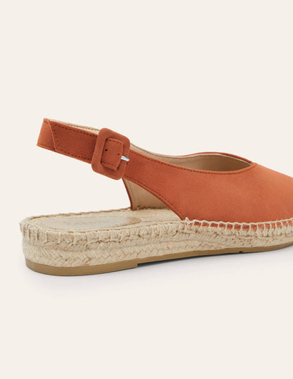 Espadrille-Riemchensandalen-Kupferrot