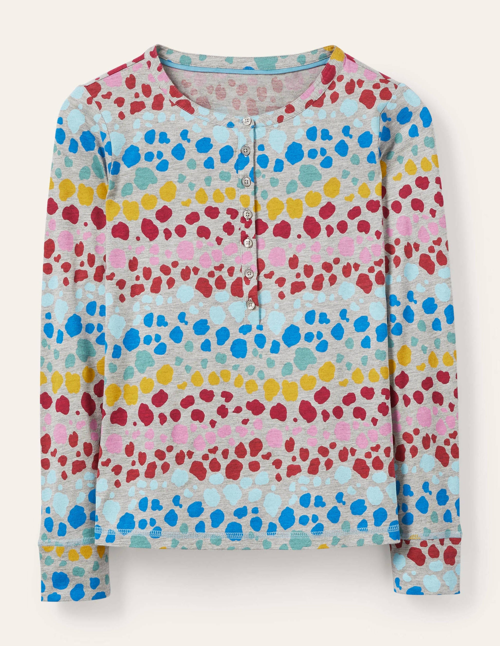 Alba Jersey-Schlafanzugoberteil-Bunt, Regenbogenfarbenes Leopardenmuster-5