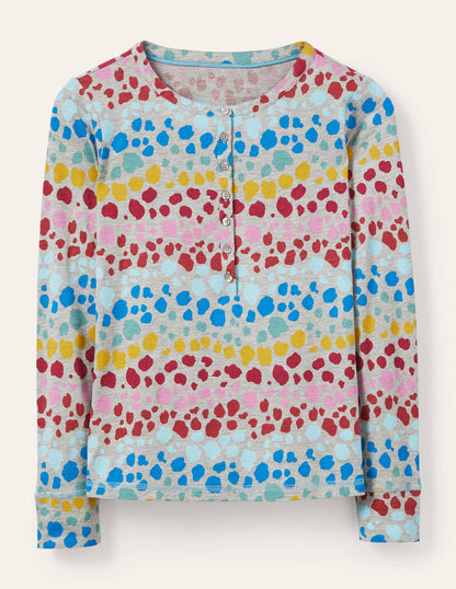 Alba Jersey-Schlafanzugoberteil-Bunt, Regenbogenfarbenes Leopardenmuster-5