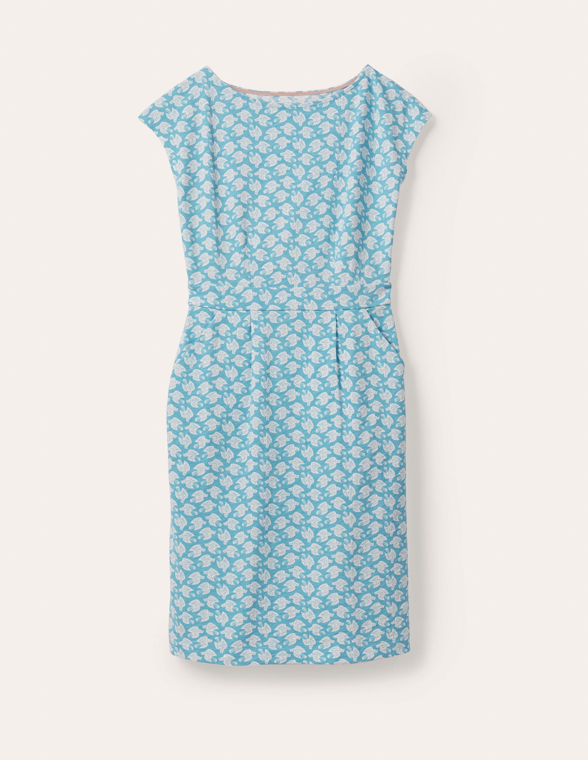 Florrie Jersey Dress-Dawn Blue, Bird Tile-6