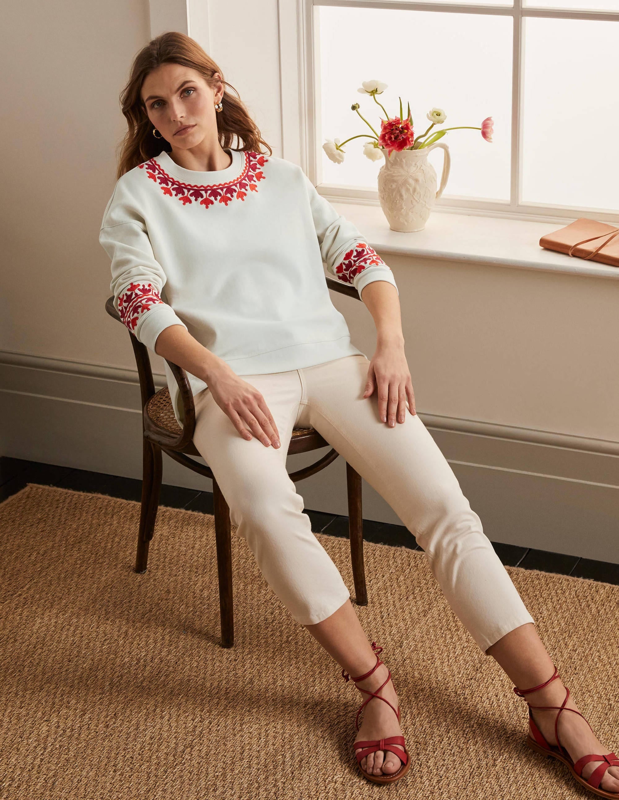Jasmine Sweatshirt-Naturweiß, Stickerei - Image 2