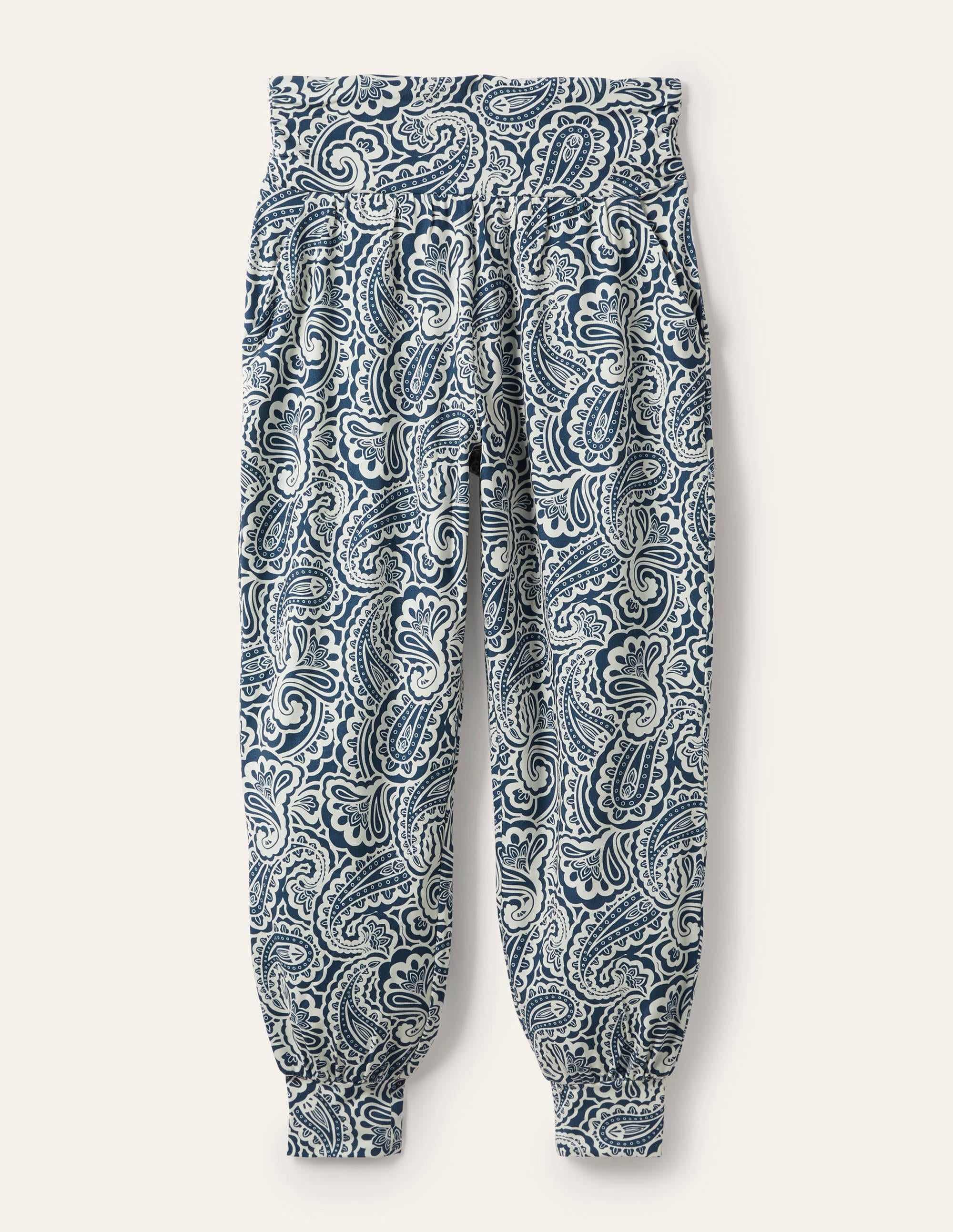 Hareem Jersey-Jogginghose-Dunkles Petrolblau, Sommerliches Paisleymuster - Image 5