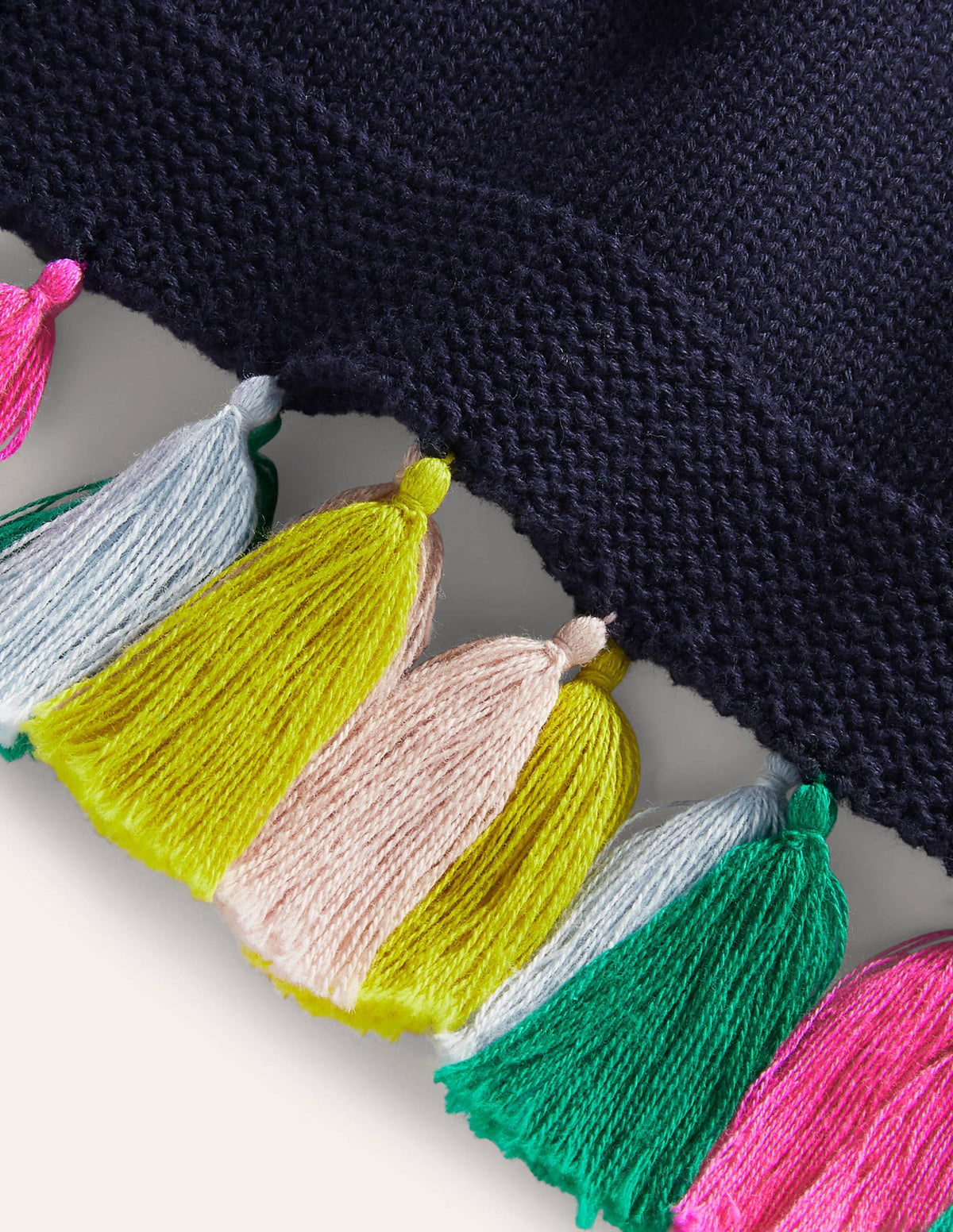 Avington Cotton Tassel Vest-Navy - Image 6
