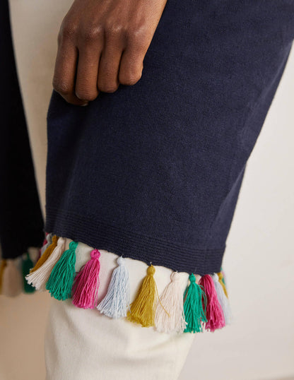 Elsdon Cardigan mit Quasten-Marineblau-4