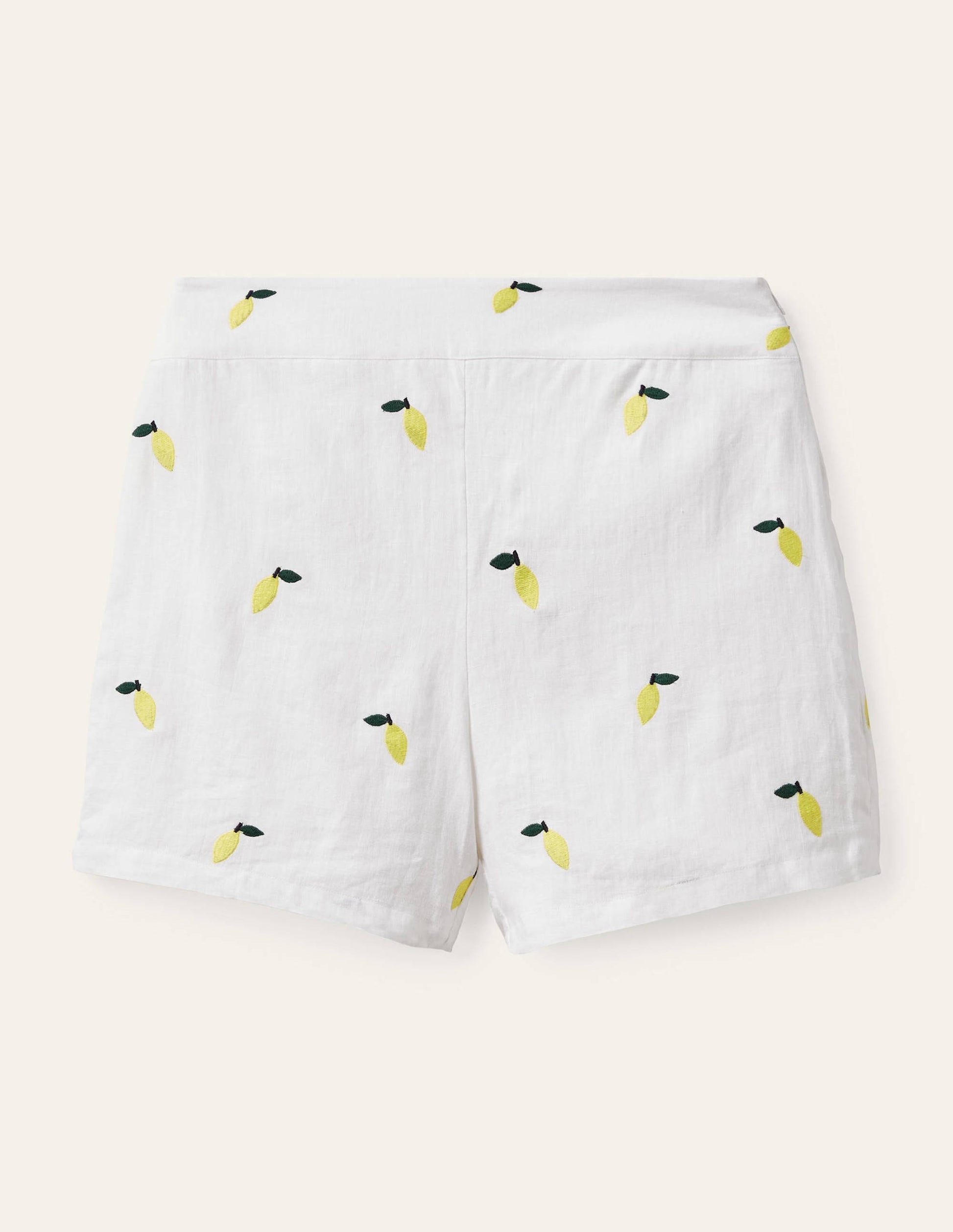 Hornsea Leinenshorts-Weiß, Zitronen-6