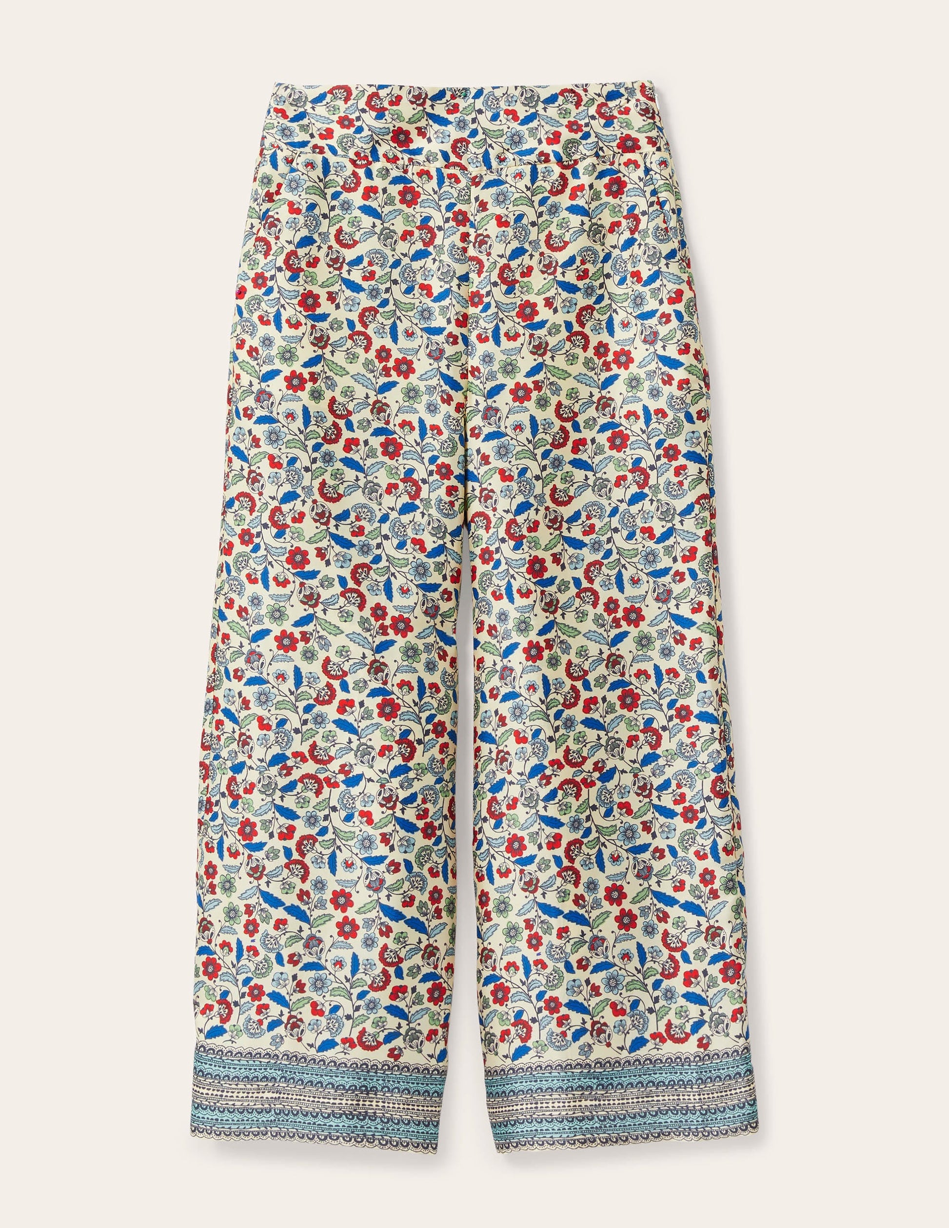 Pantalon Elizabeth-Ivoire, motif Trailing Posy-5