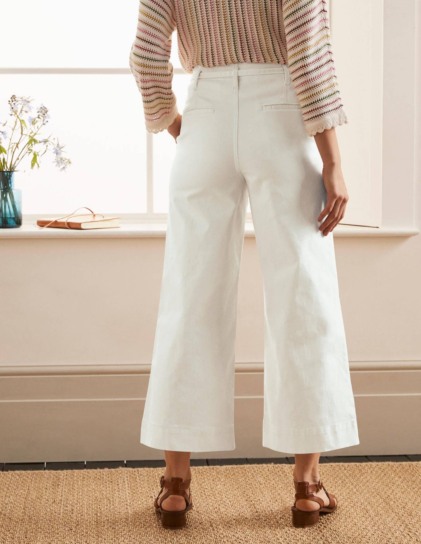Culotte mit weitem Bein-Ecru